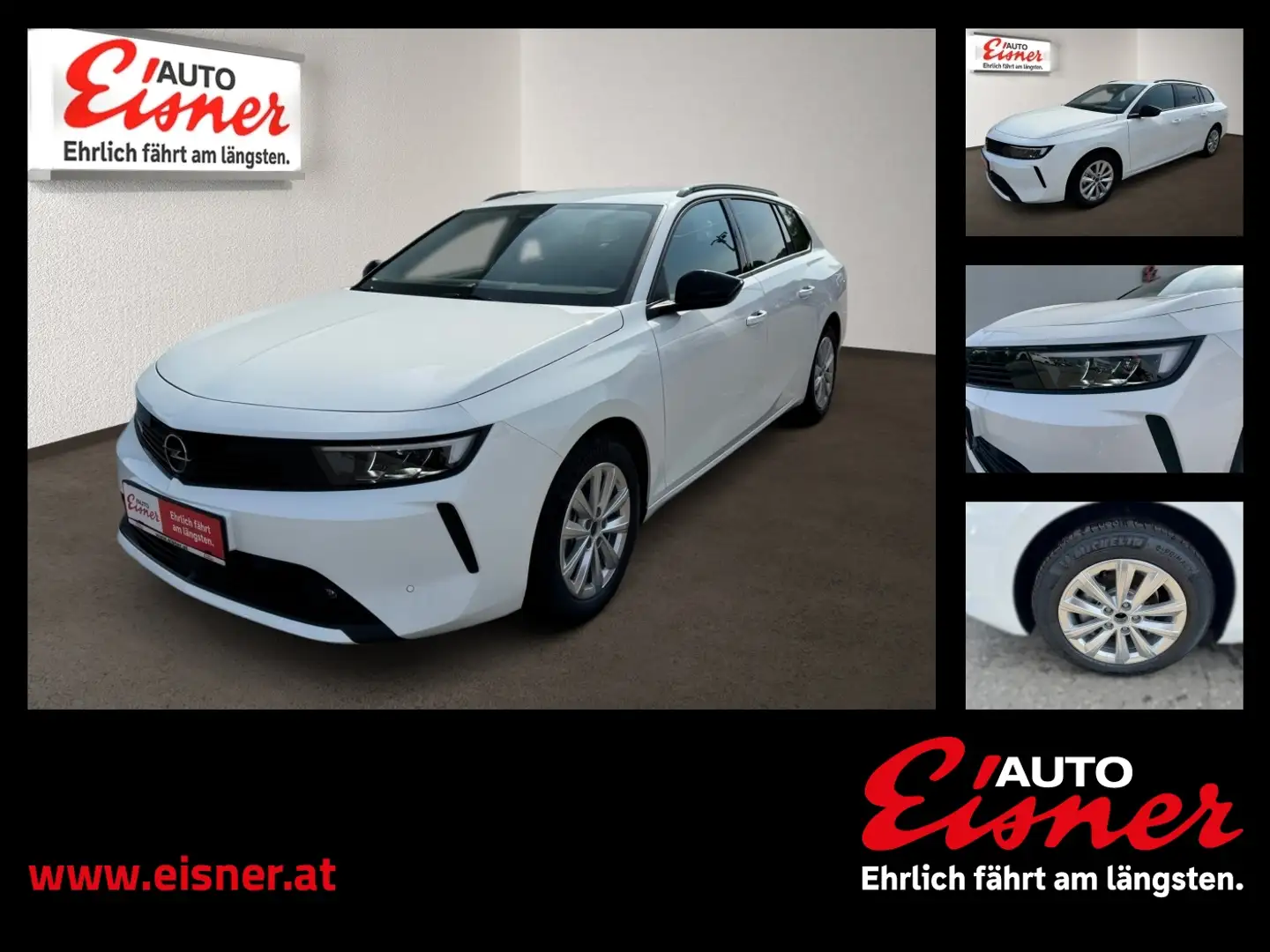 Opel Astra SPORTS TOURER 1.2 Schwarze Außenspiegel Weiß - 1