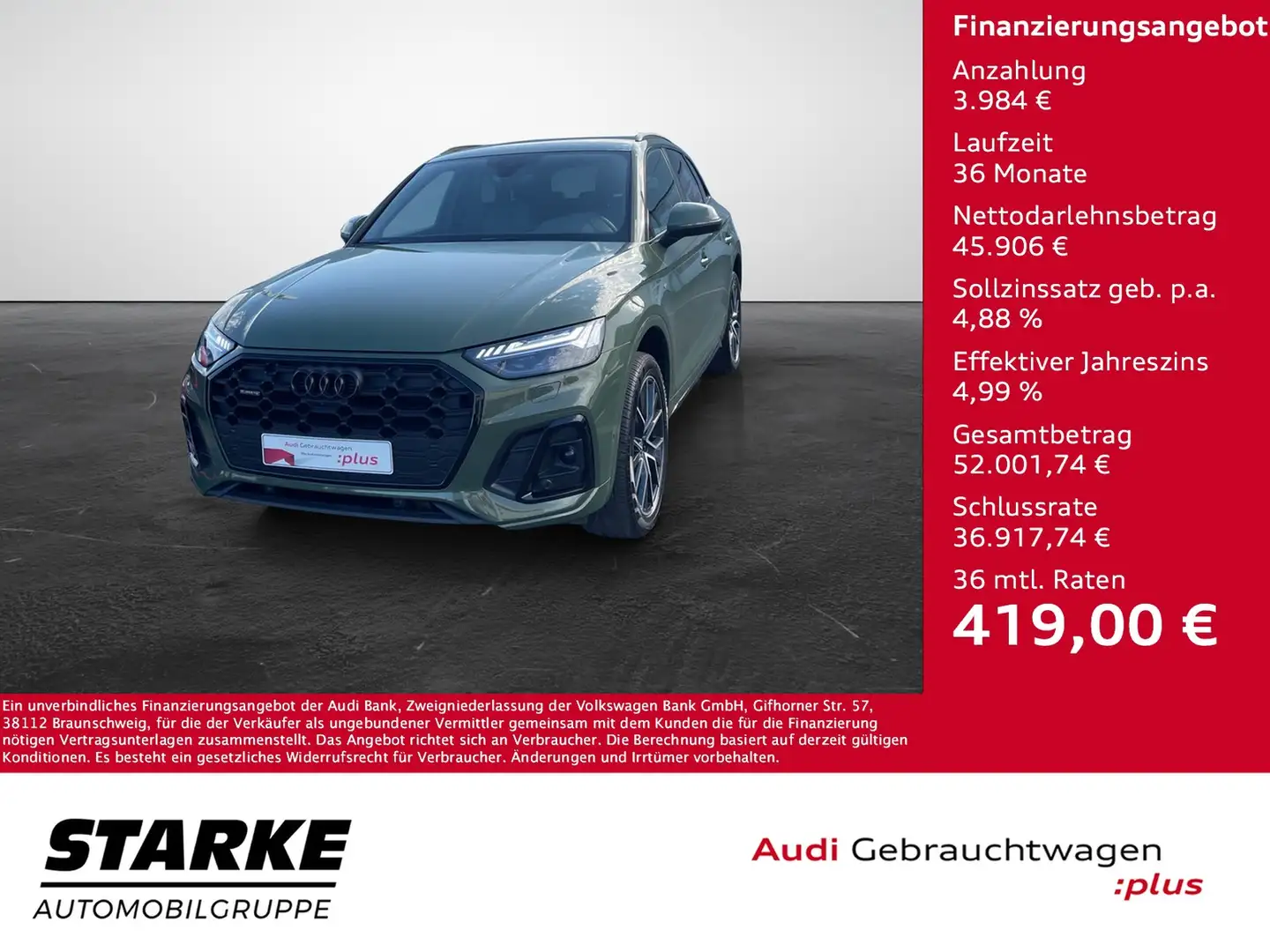Audi Q5 45 TFSI S tronic quattro S line Vert - 1
