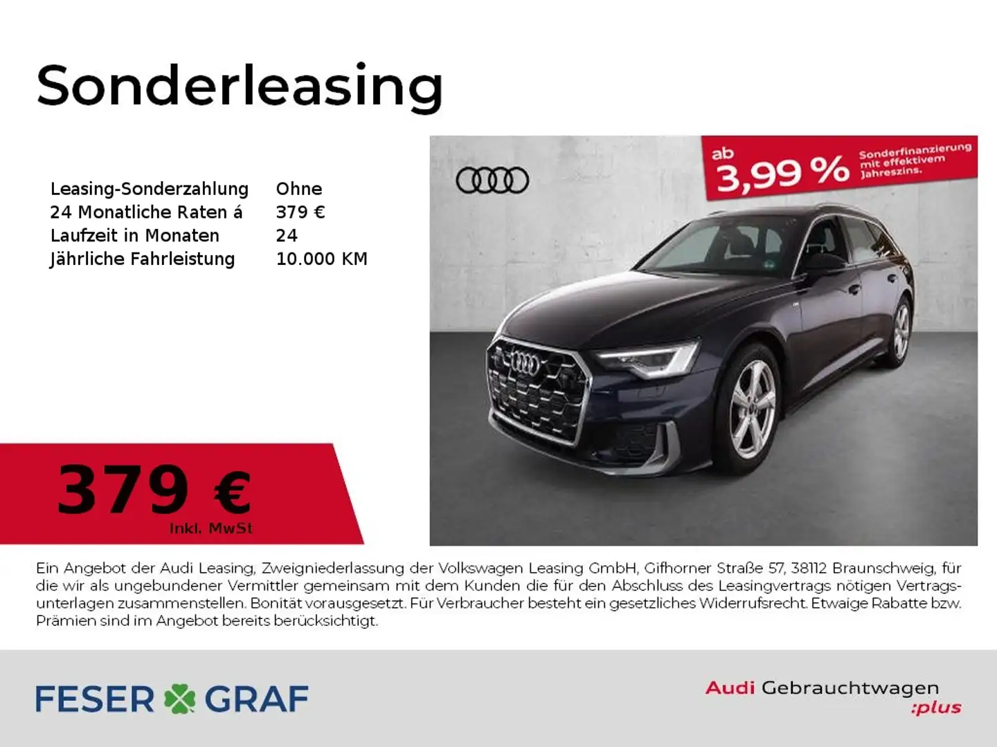 Audi A6 Avant Design 40 TDI quattro S line S tronic M Blau - 1
