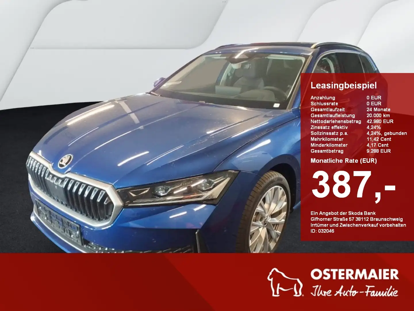 Skoda Superb Combi SELECTION 2.0TDI 193PS 4x4 DSG MATRIX.AREA.H Blau - 1