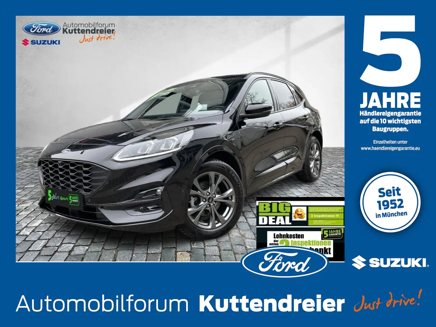 Ford Kuga ST-Line X AHK schw. Voll-LED Glasdach Navi Grijs - 1