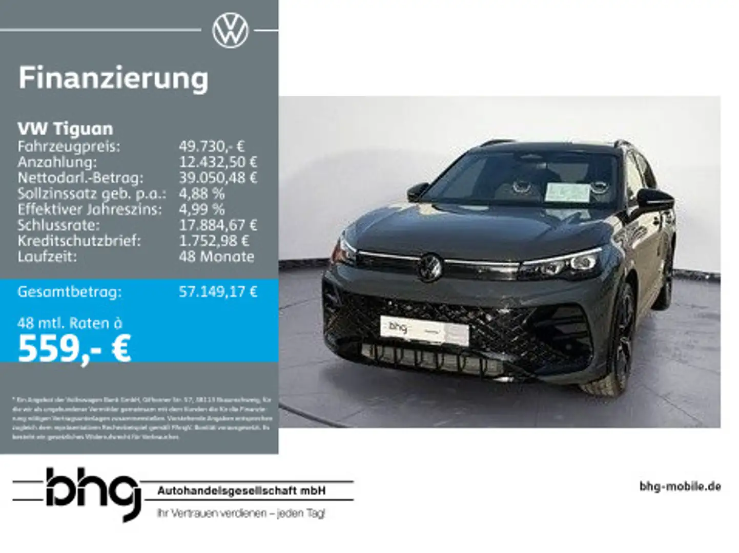 Volkswagen Tiguan 2.0TDI 4MOTION DSG R-Line BlackStyle AHK Grau - 1