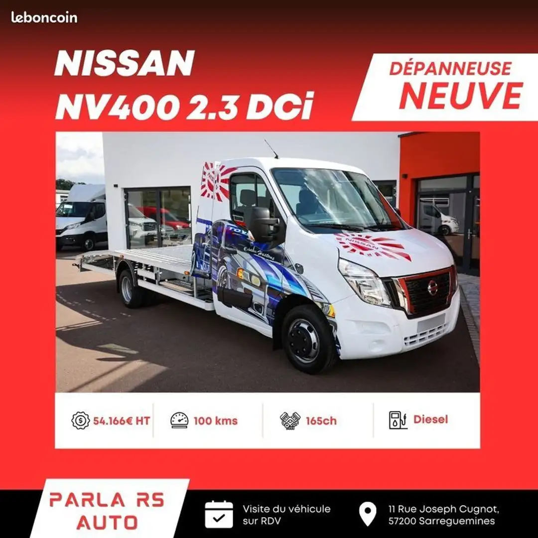 Nissan NV400 2.3 DCi 165ch BiTurbo Dépanneuse porte voiture neuf Blanc - 1