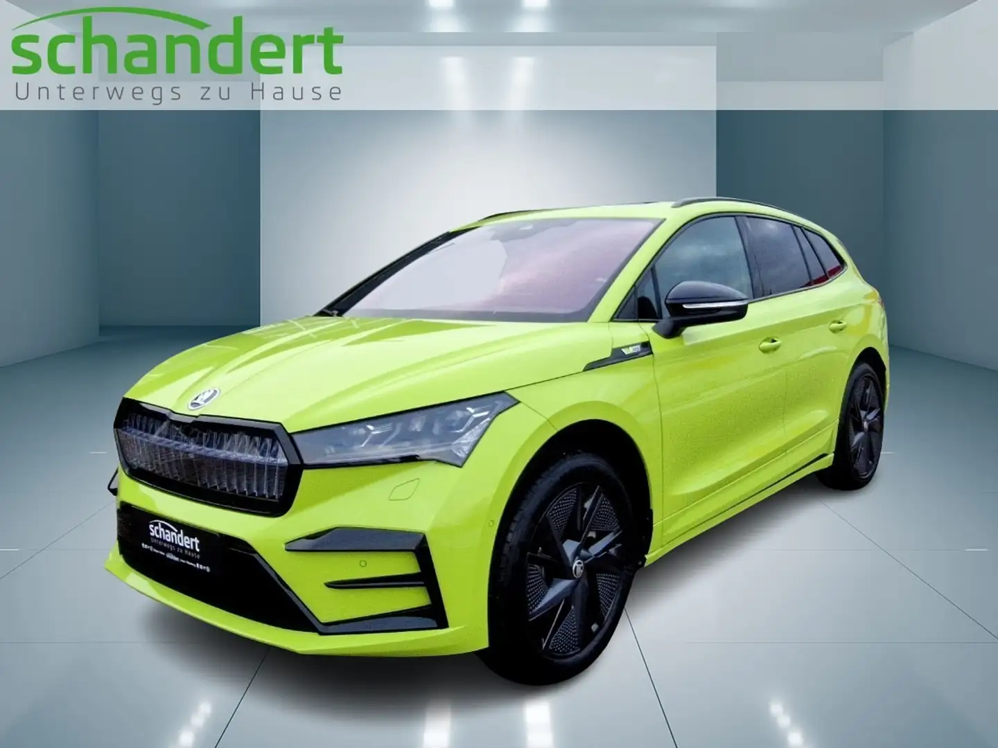 Skoda Enyaq 85 RS Lounge LED Navi AHK Pano Wärmepumpe Grün - 1