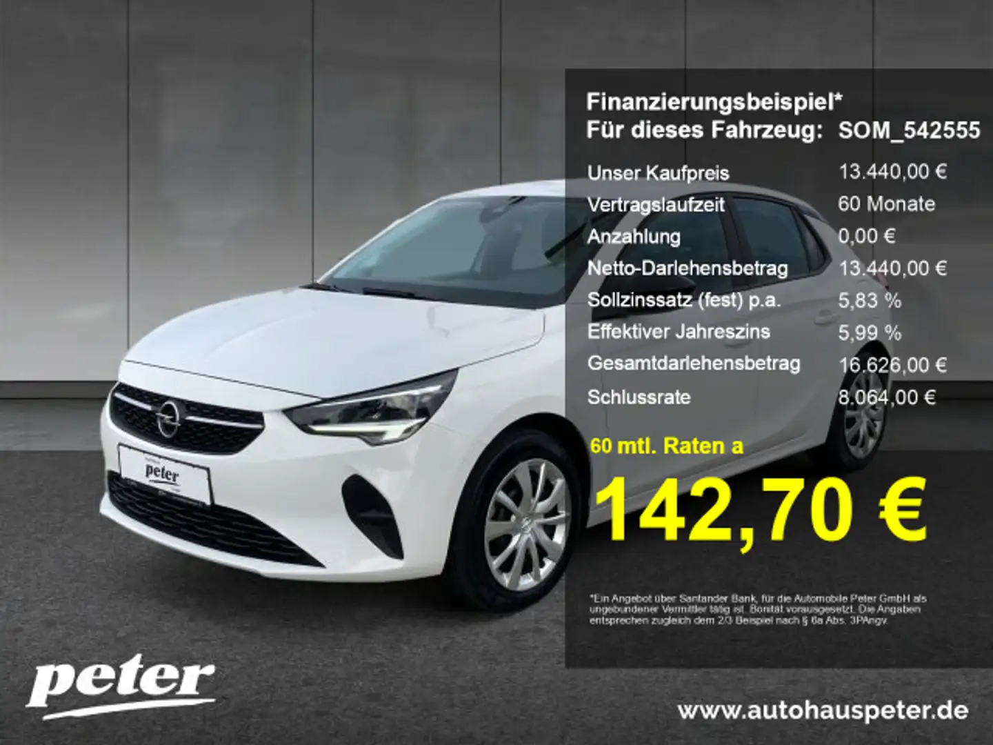 Opel Corsa-e Edition Automatik Klimaautomatik Sitzheizung Weiß - 1