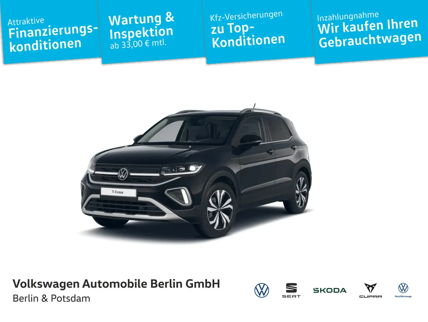 Volkswagen T-Cross 1.0 TSI Style Schwarz - 1