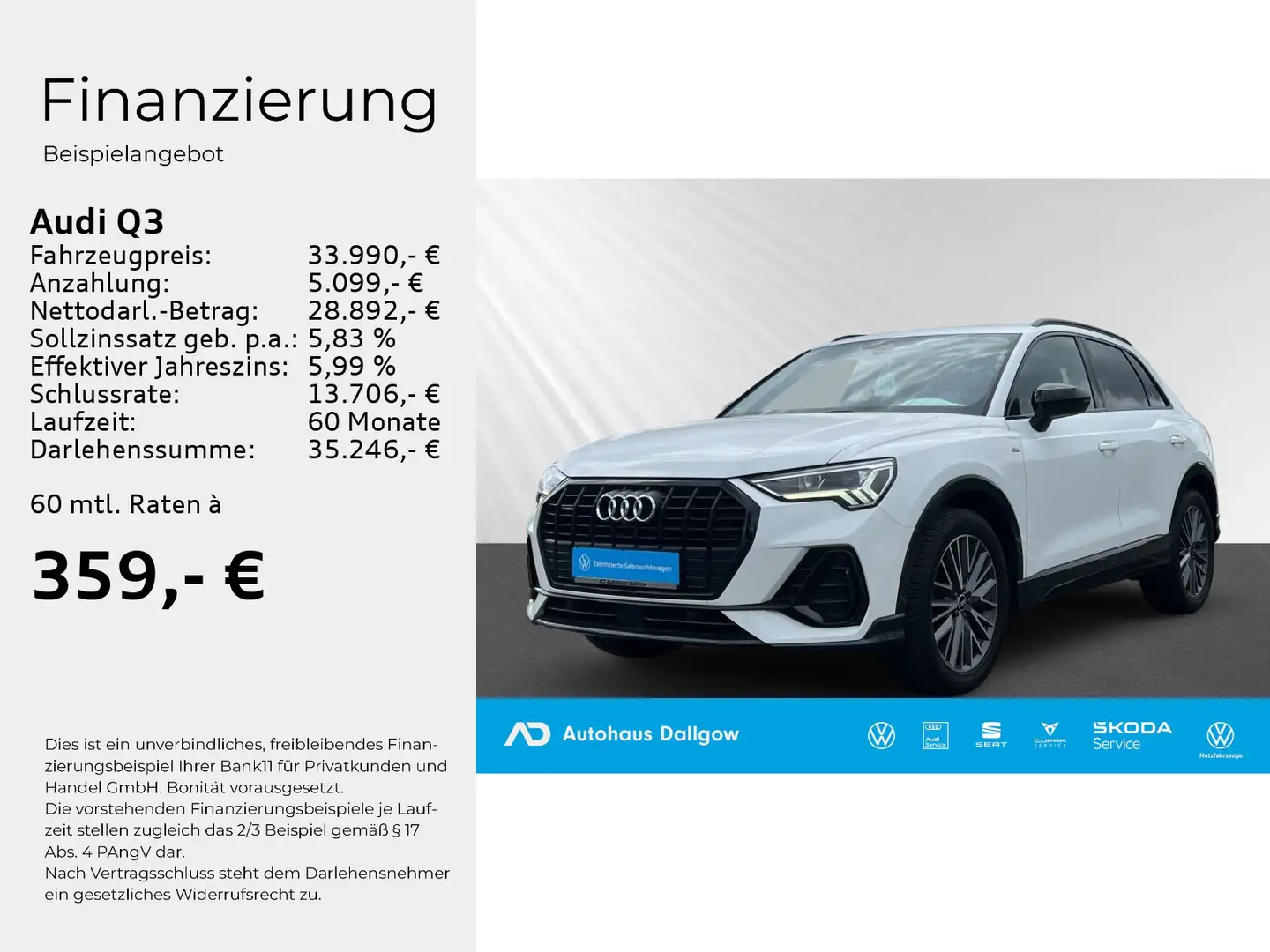 Audi Q3 S line 35 TDI quattro Weiß - 2