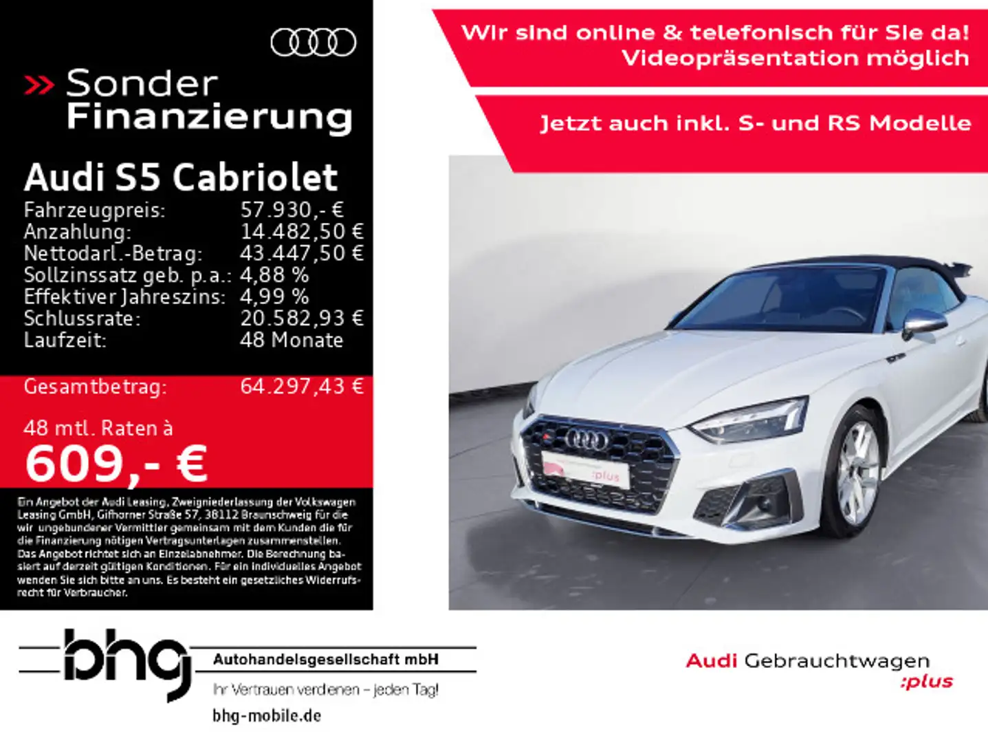 Audi S5 quattro AHK Virtual Navi Leder Kame Weiß - 1