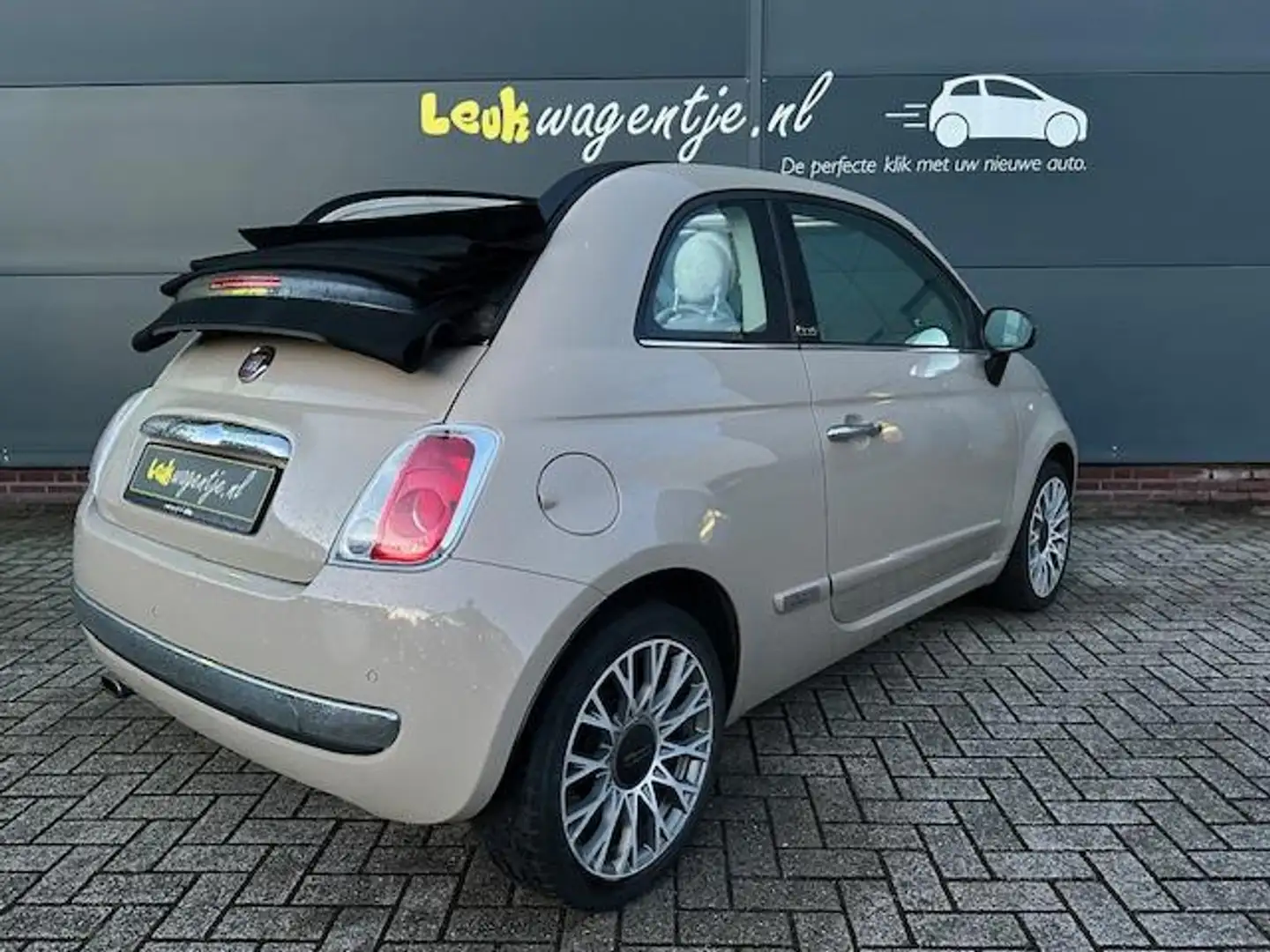 Fiat 500C 1.2 Lounge Cabrio *cappuccino *16 inch *topstaat smeđa - 2