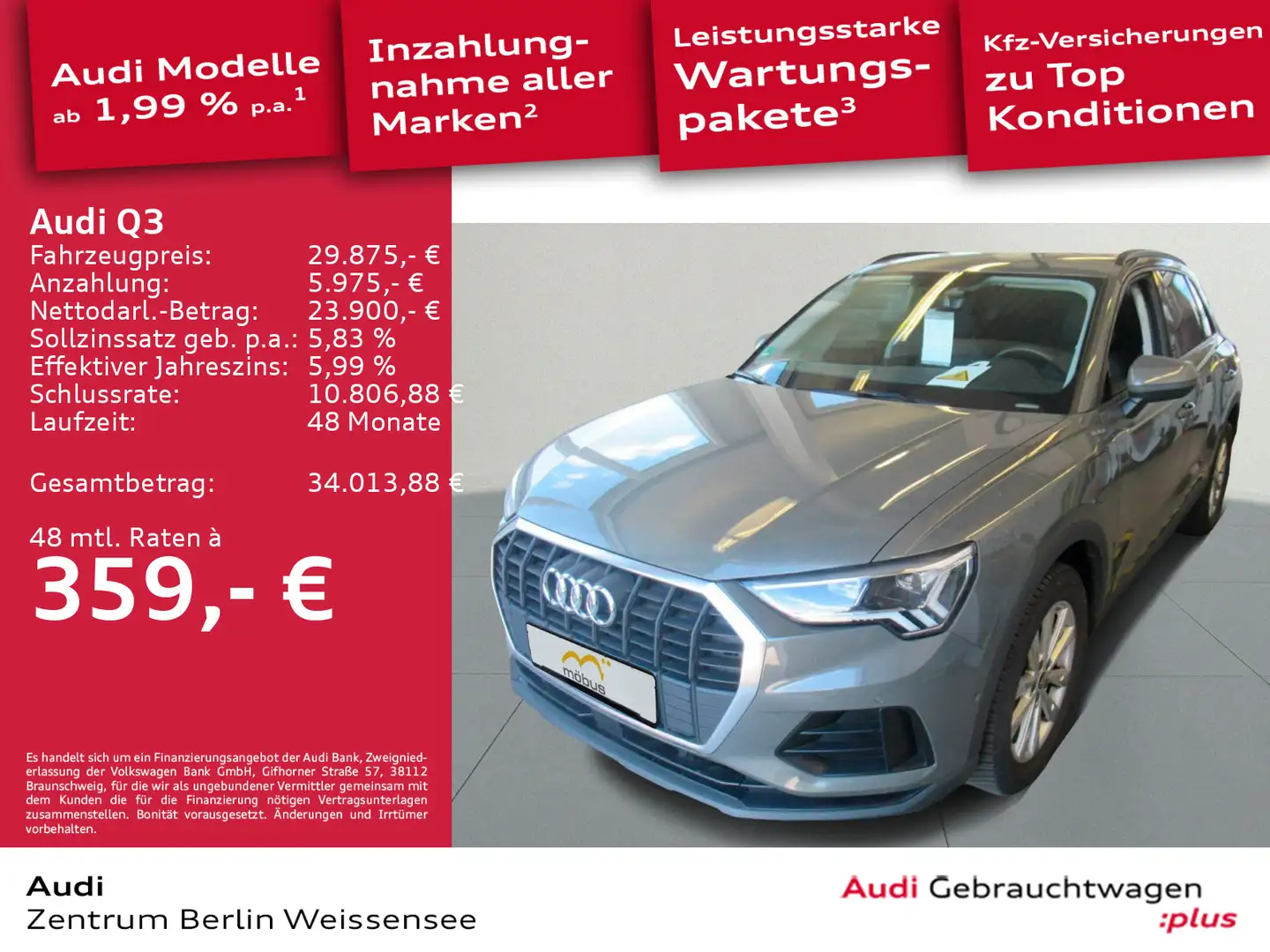 Audi Q3 45 TFSI e S-TRO*GJR*LED*NAVI*APP*VKE*PDC*VC** Grau - 1