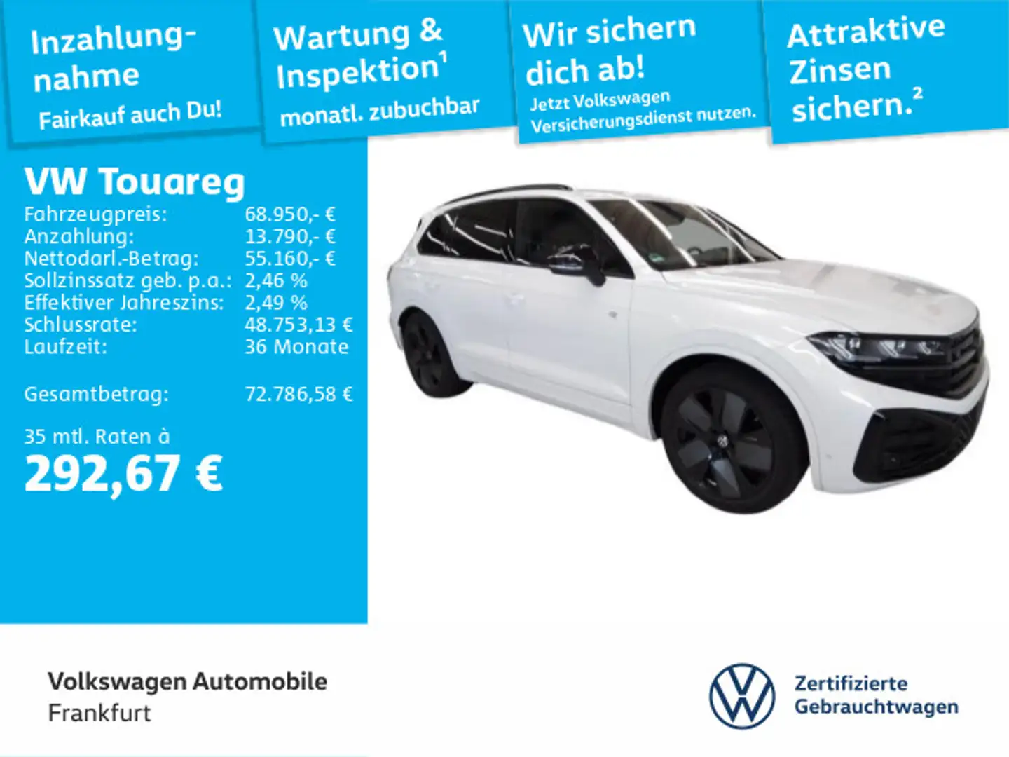Volkswagen Touareg 3.0 TDI R-Line Black Style Matrix Allrad Weiß - 1