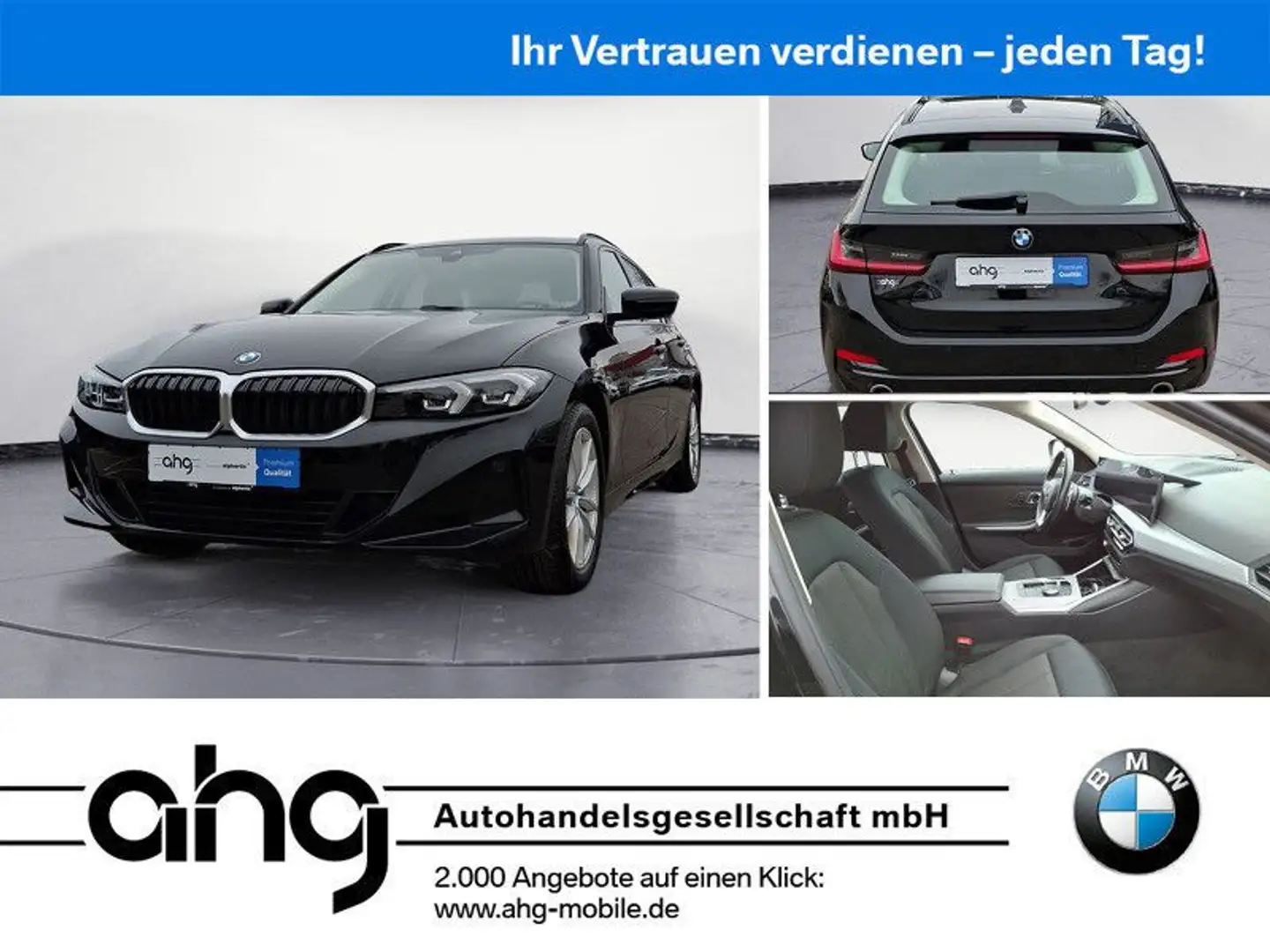 BMW 320 i Touring Auto Klimaaut. AHK Memory Schwarz - 1