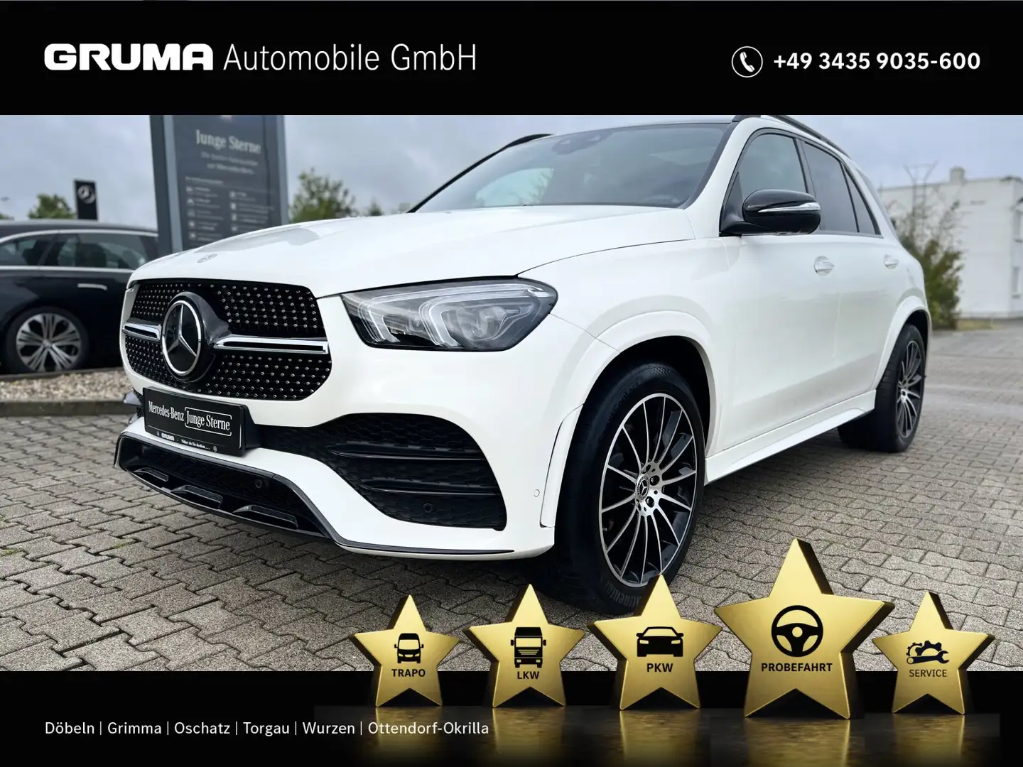 Mercedes-Benz GLE 400 GLE 400 d 4M AMG+Night+AHK+Multib+Distr+HUD+Pano Weiß - 1
