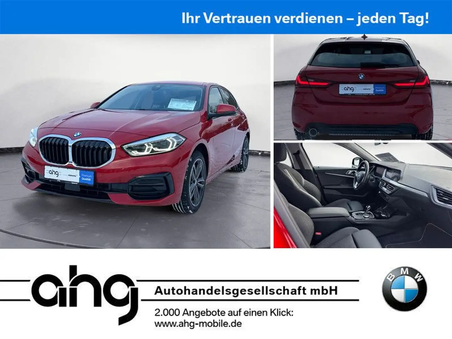 BMW 118 i Sport Line Navi Rückfahrkamera Auto. Klimaa Rot - 1