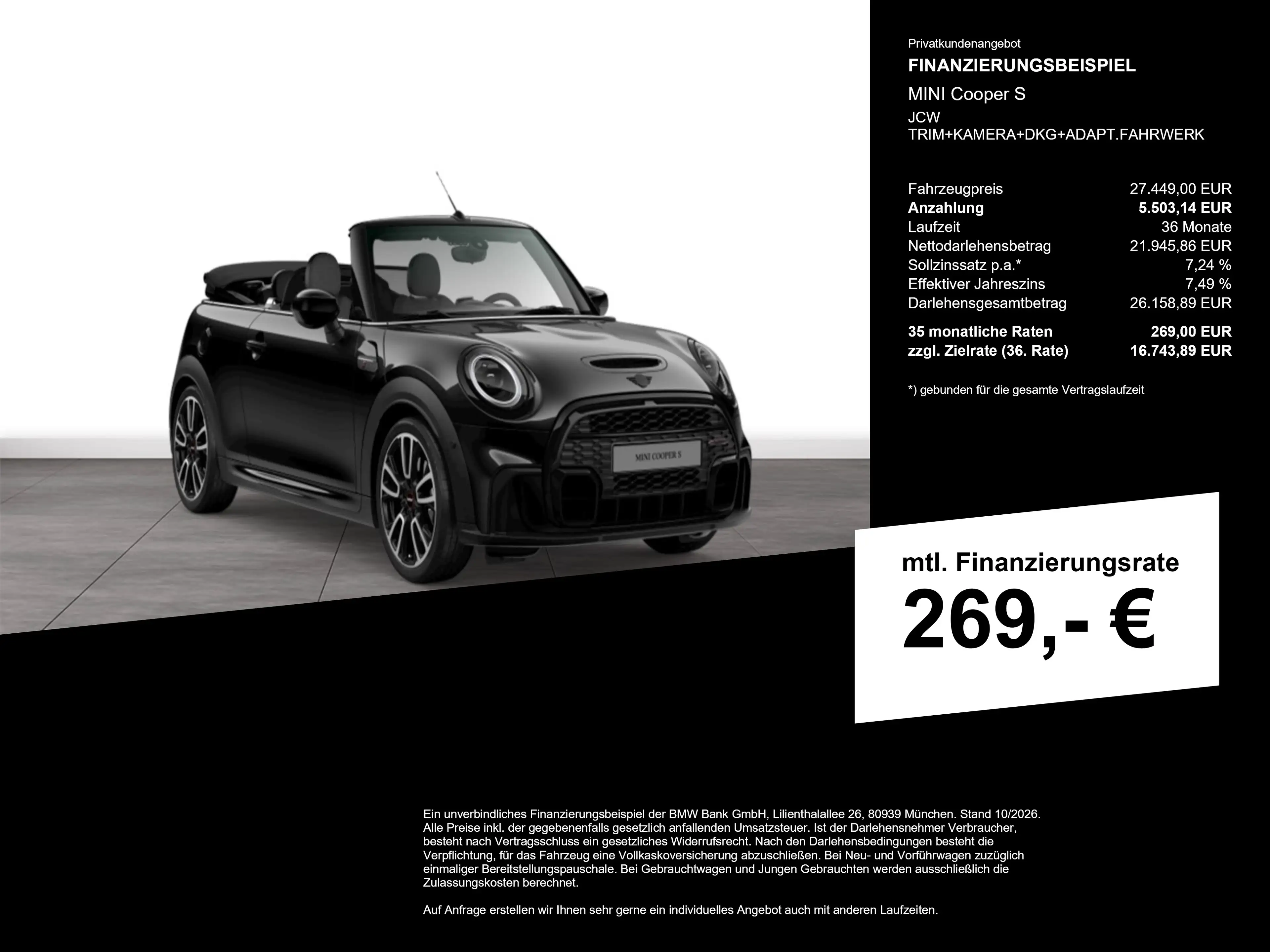 MINI Cooper S Cabrio Cooper S JCW TRIM+KAMERA+DKG+ADAPT.FAHRWERK — photo 2