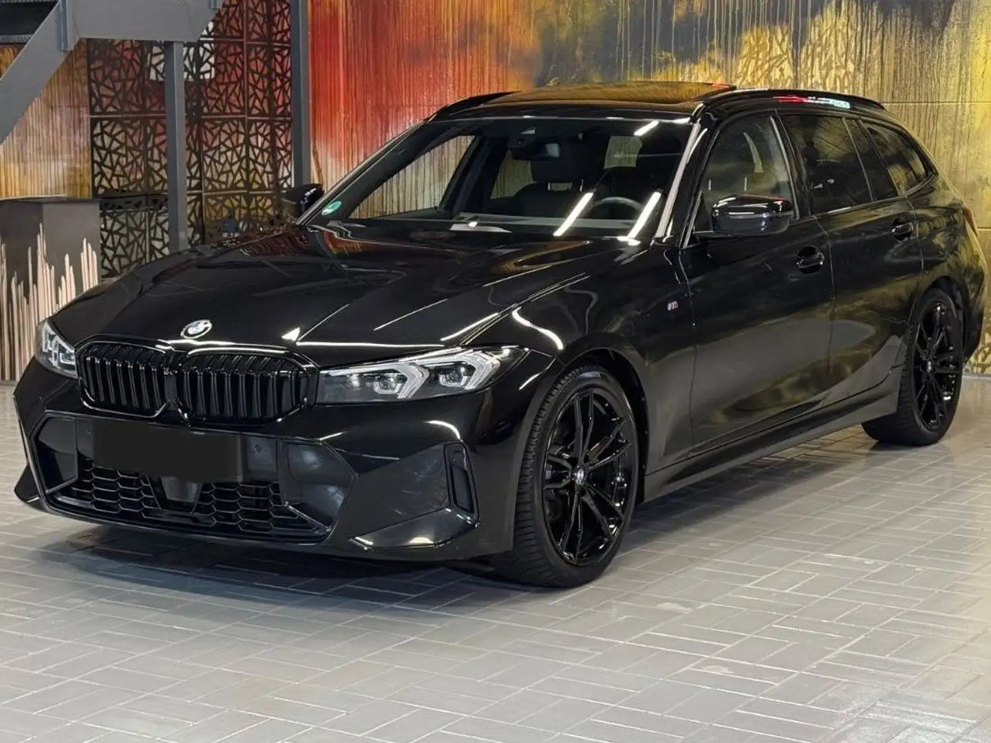BMW 320 320d TOURING-M SPORT-TETTO APRIBILE-360'-PELLE Nero - 1