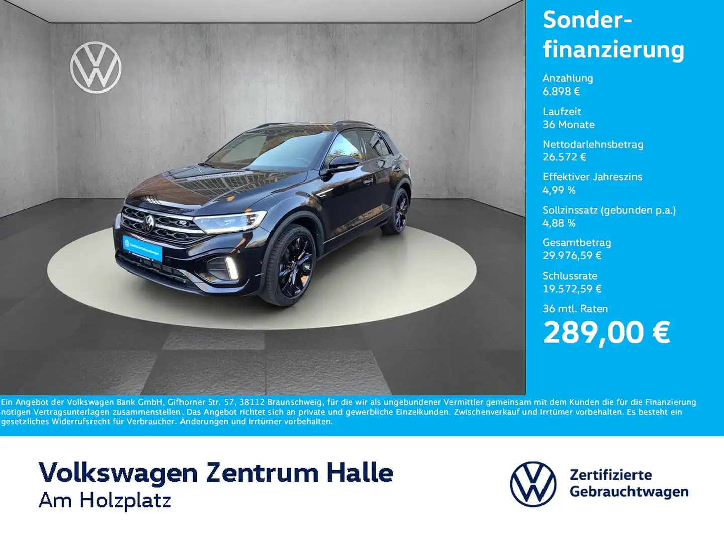 Volkswagen T-Roc 2.0 TSI R-Line 4Motion DSG Schwarz - 1