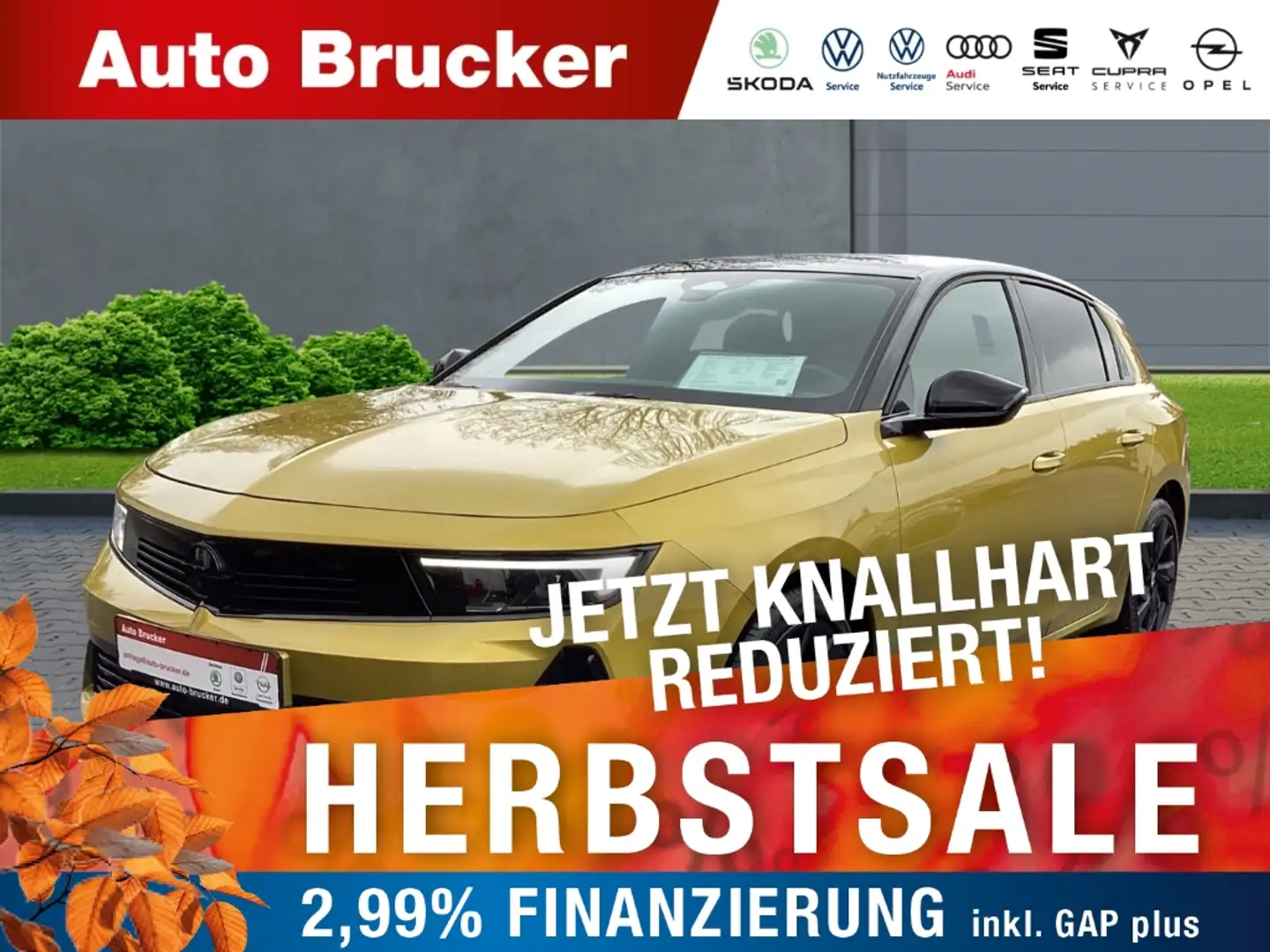 Opel Astra GS Line 1.2 Turbo+Alufelgen+Sitzheizung+Klimaautom Gelb - 1
