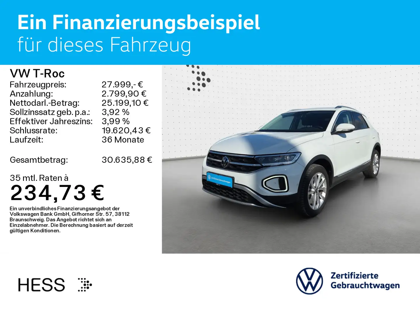 Volkswagen T-Roc T-ROC 1.5 TSI DSG STYLE*LED*AHK*KAMERA*PDC*SHZ*N Blanc - 2