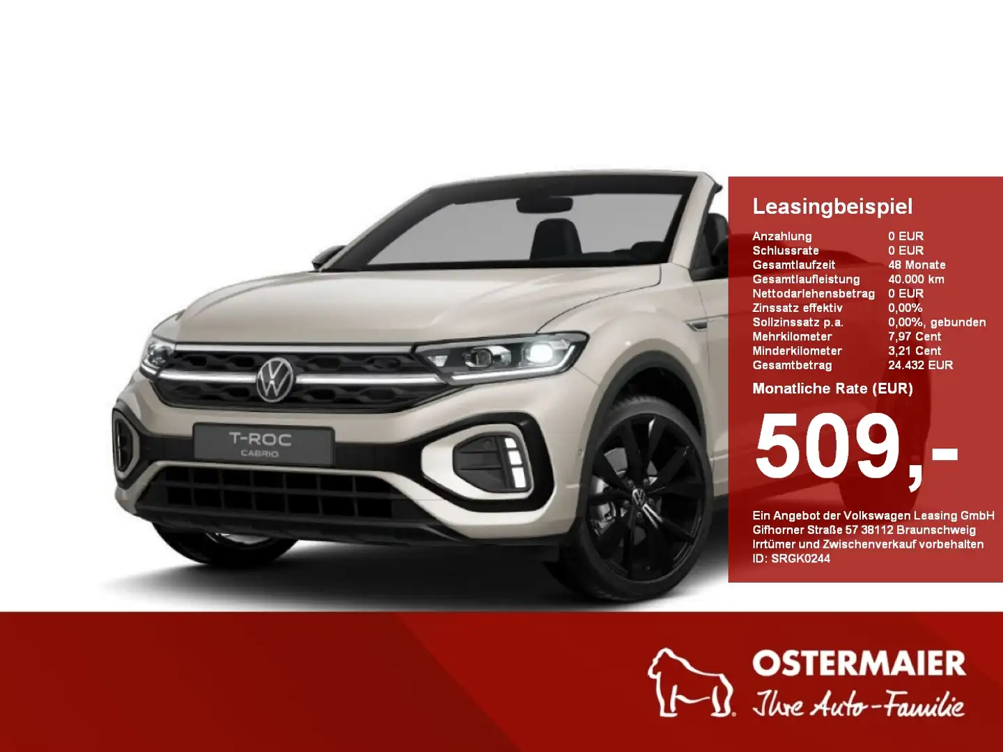 Volkswagen T-Roc Cabriolet R-Line 1.5 TSI OPF DSG 19''Alu.Navi.Matr Noir - 1