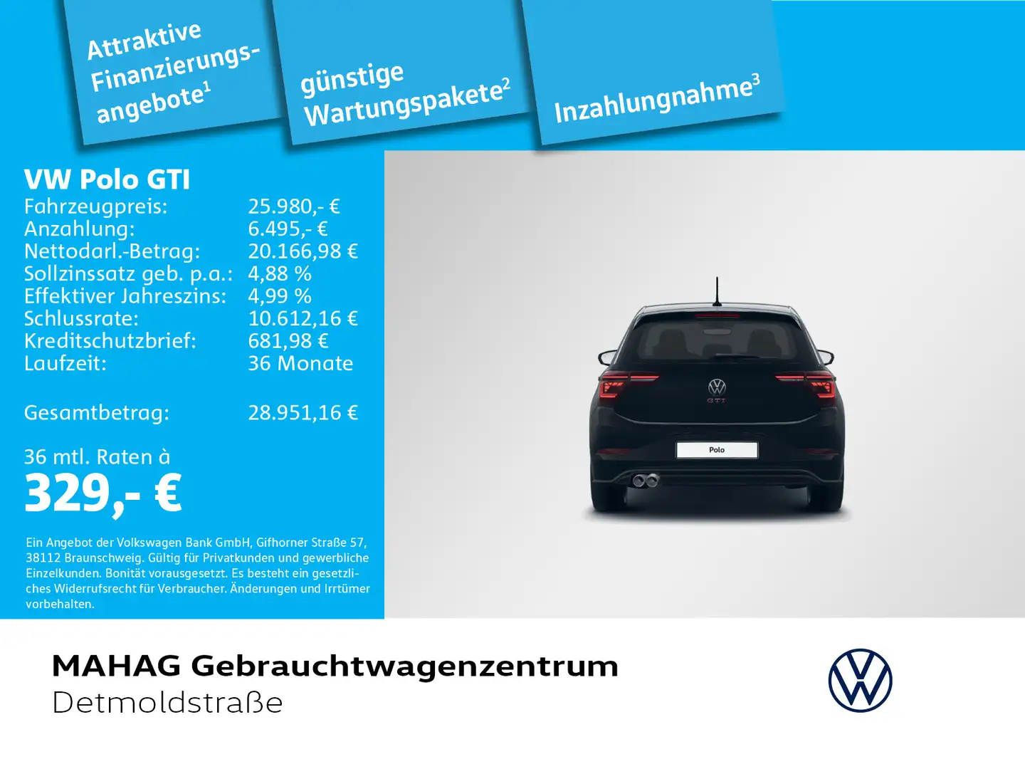 Volkswagen Polo GTI 2.0 TSI IQ.Light Navi Pano ParkAssist R Schwarz - 1