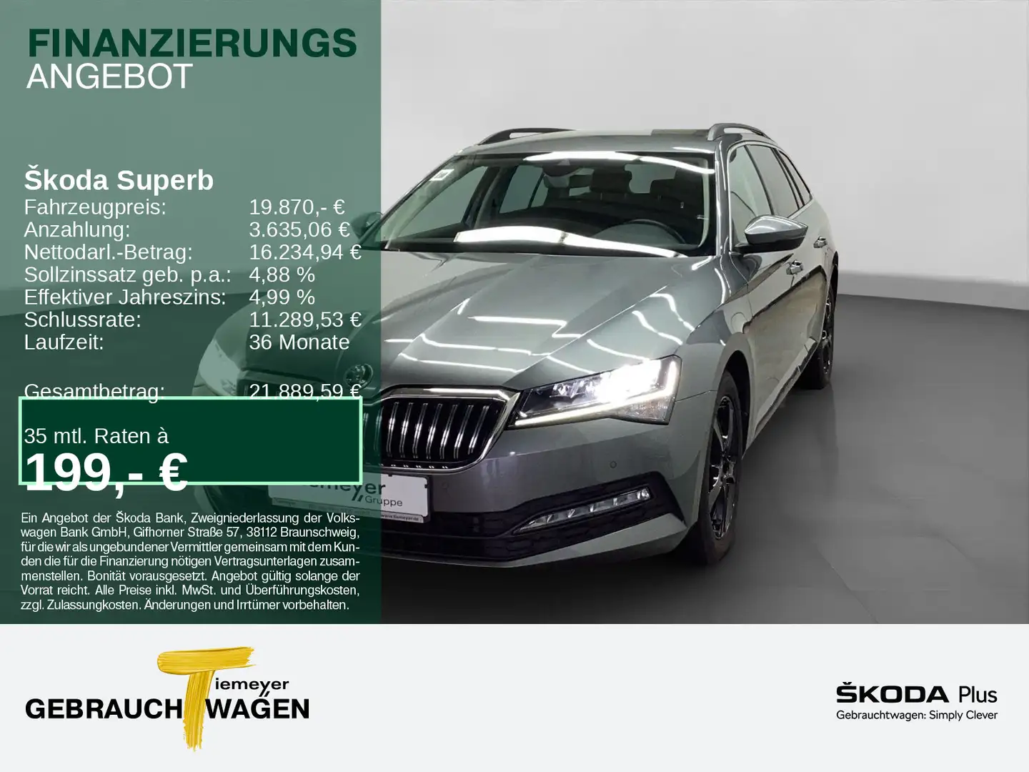 Skoda Superb Combi 2.0 TSI DSG LED VIRTUAL NAVI LM17 Gris - 1