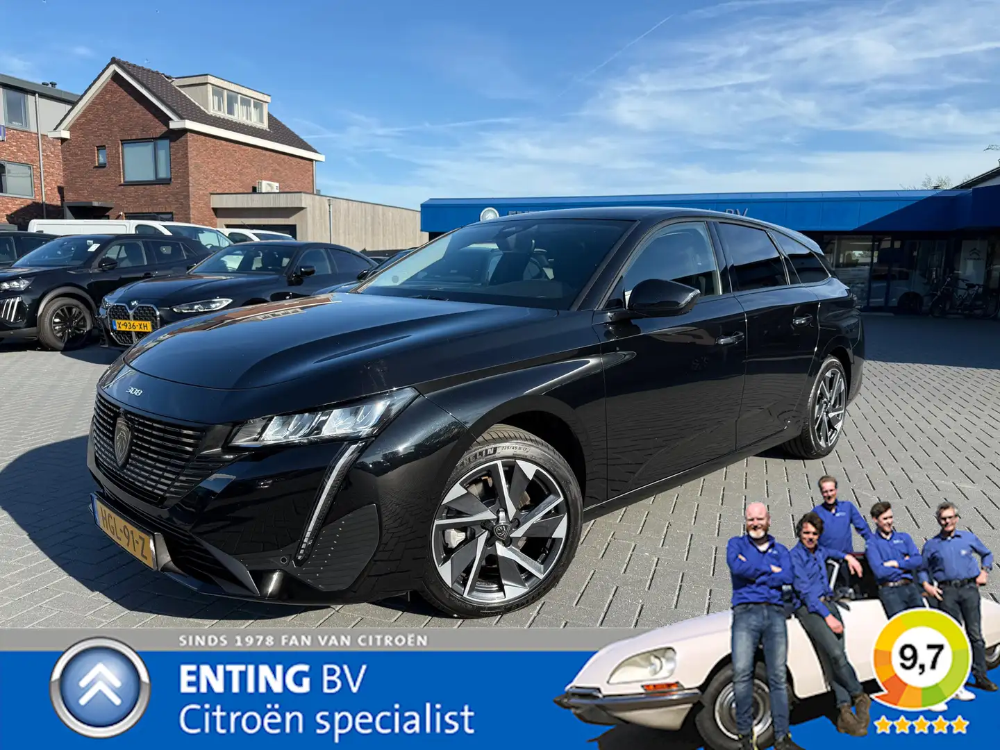 Peugeot 308 SW 1.2 Hybrid 145 e-DCS6 ALLURE 360 CAMERA ADAPTIV Zwart - 1