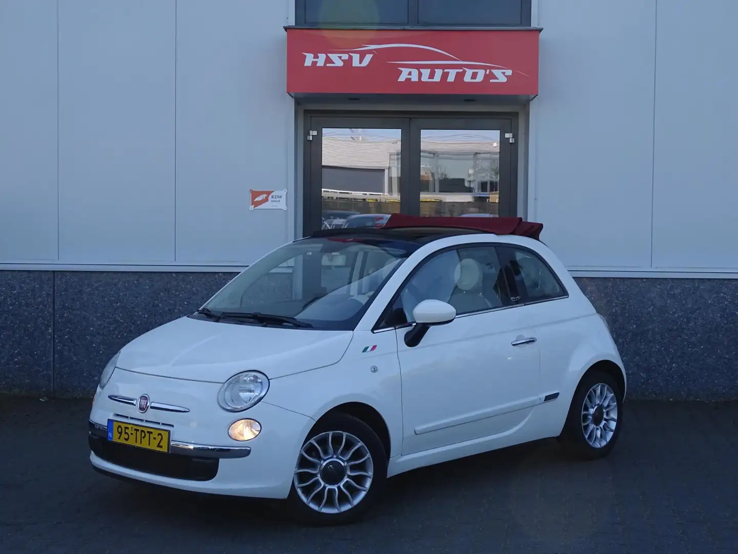 Fiat 500C 0.9 TwinAir Lounge cabriolet airco org NL Wit - 1