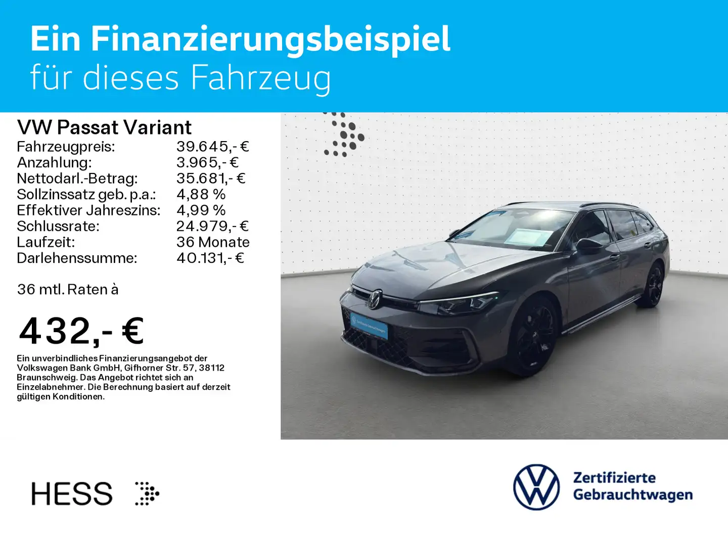 Volkswagen Passat Variant R-Line*DSG*BlackStyle*AHK*Kamera* Grau - 2