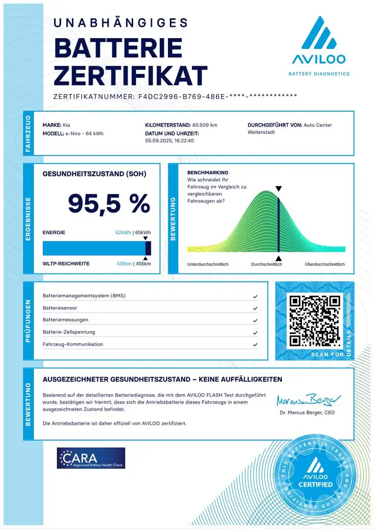 Kia e-Niro E-NIRO 64kWh SPIRIT LEDER KAMERA 95%SOH 3PH JBL FU Noir - 2