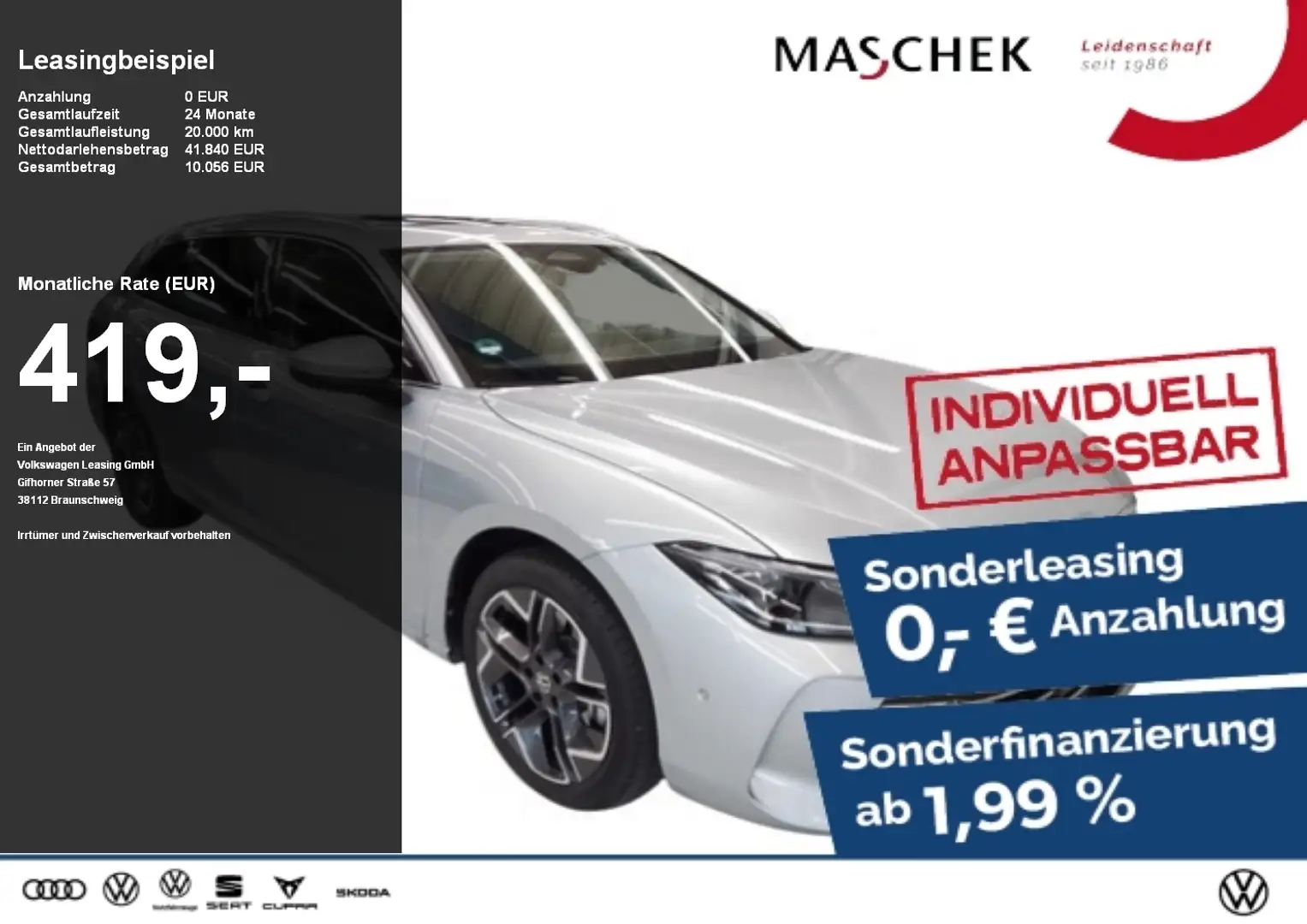 Volkswagen Passat Elegance 1.5 eHybrid AHK Pano HUD Navi DAB Argintiu - 1