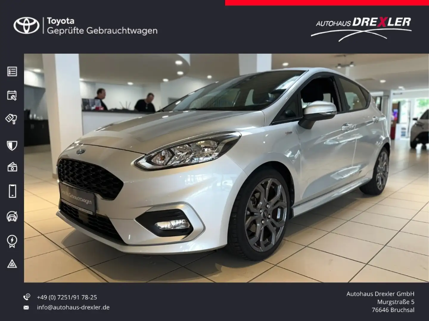 Ford Fiesta ST-Line EcoBoost (Klima, Apple Carplay) Gris - 1