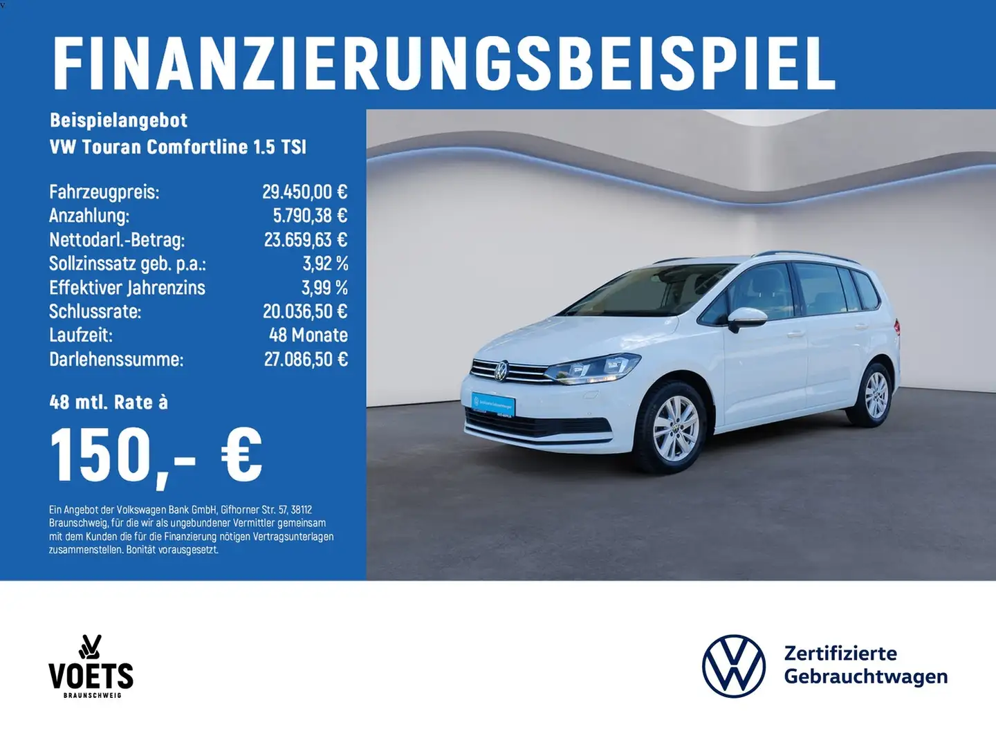 Volkswagen Touran Comfortline 1.5 TSI SHZ+NAVI+AppConnect Bílá - 2