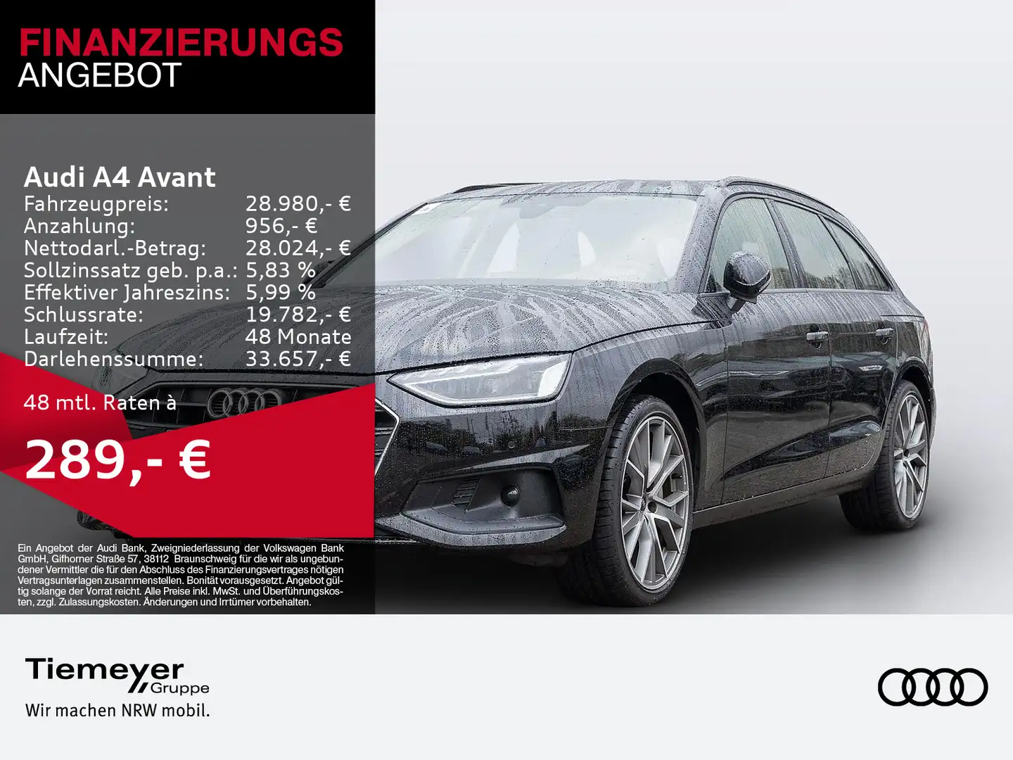 Audi A4 40 TFSI BUSINESS AHK LED KLIMA PDC Zwart - 1