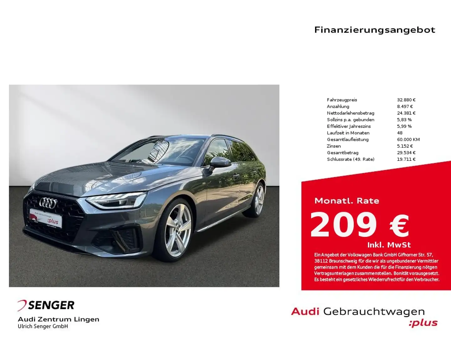 Audi A4 Avant 50 TDI quattro MMI LED Panorama Sitzh. Grau - 1