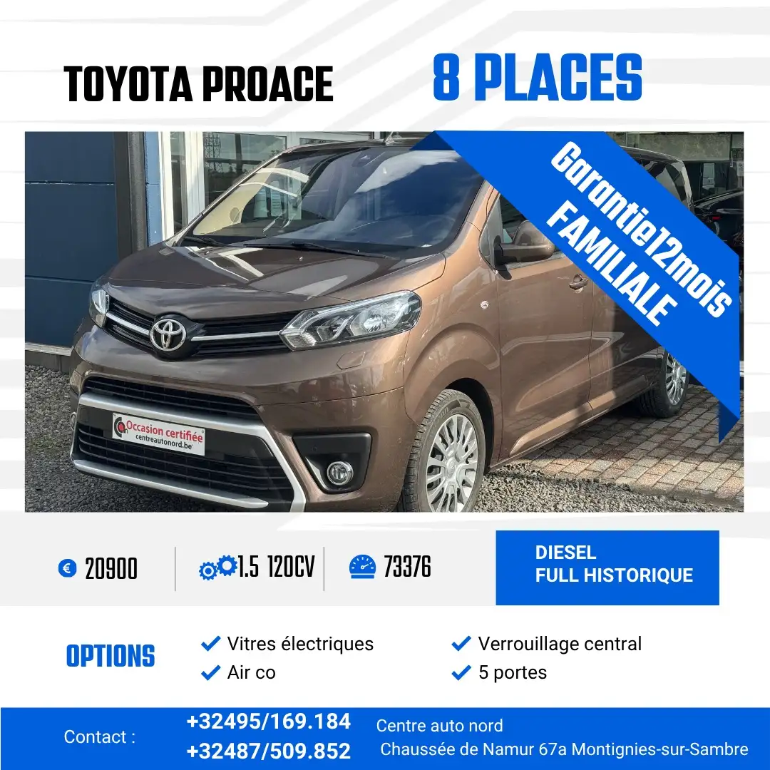 Toyota Proace Proace Verso 1.5 D-4D Long Shuttle S Brun - 1