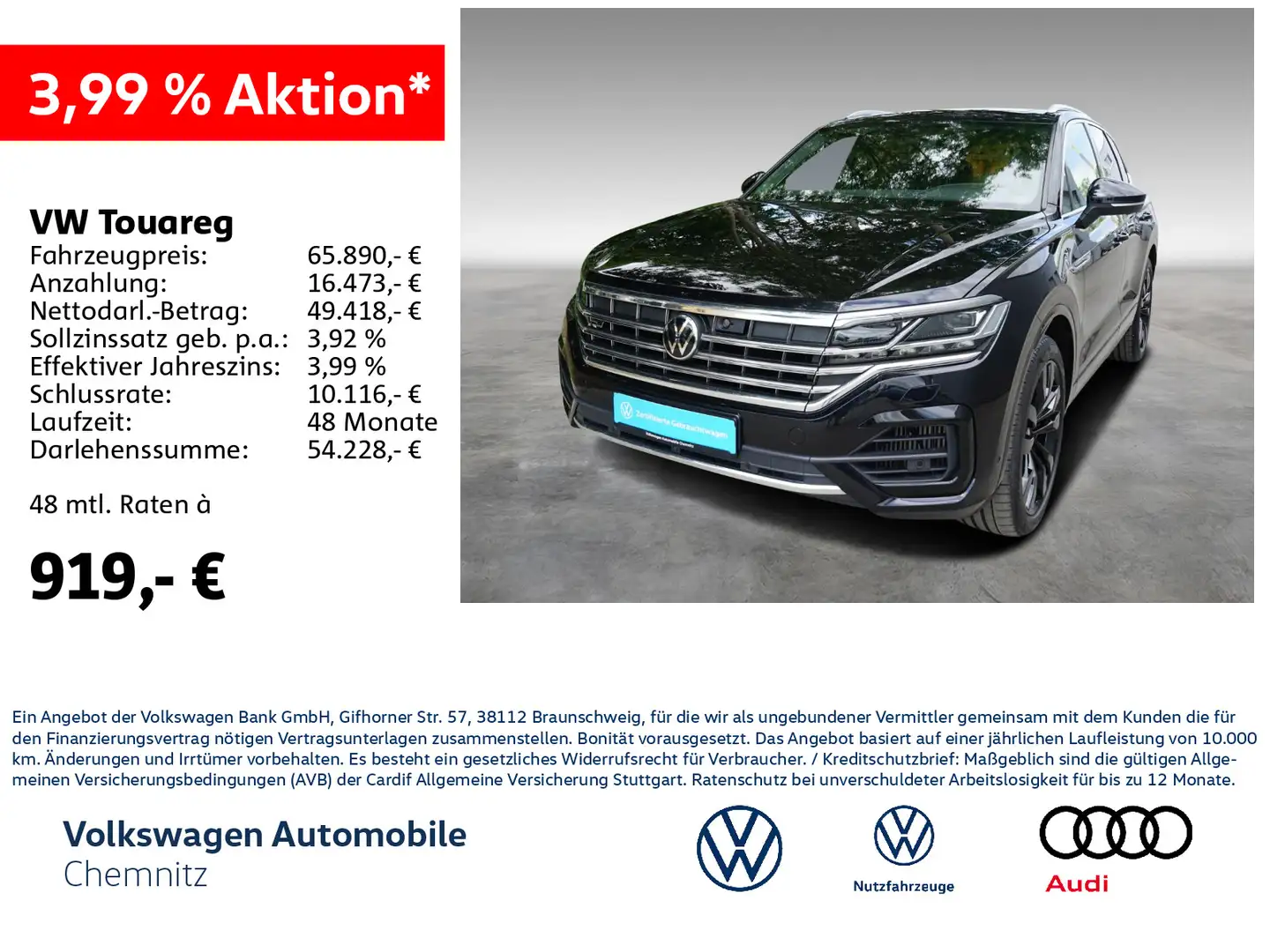 Volkswagen Touareg 4.0 V8 TDI R-Line LED-Matrix 360°-Kamera Schwarz - 1