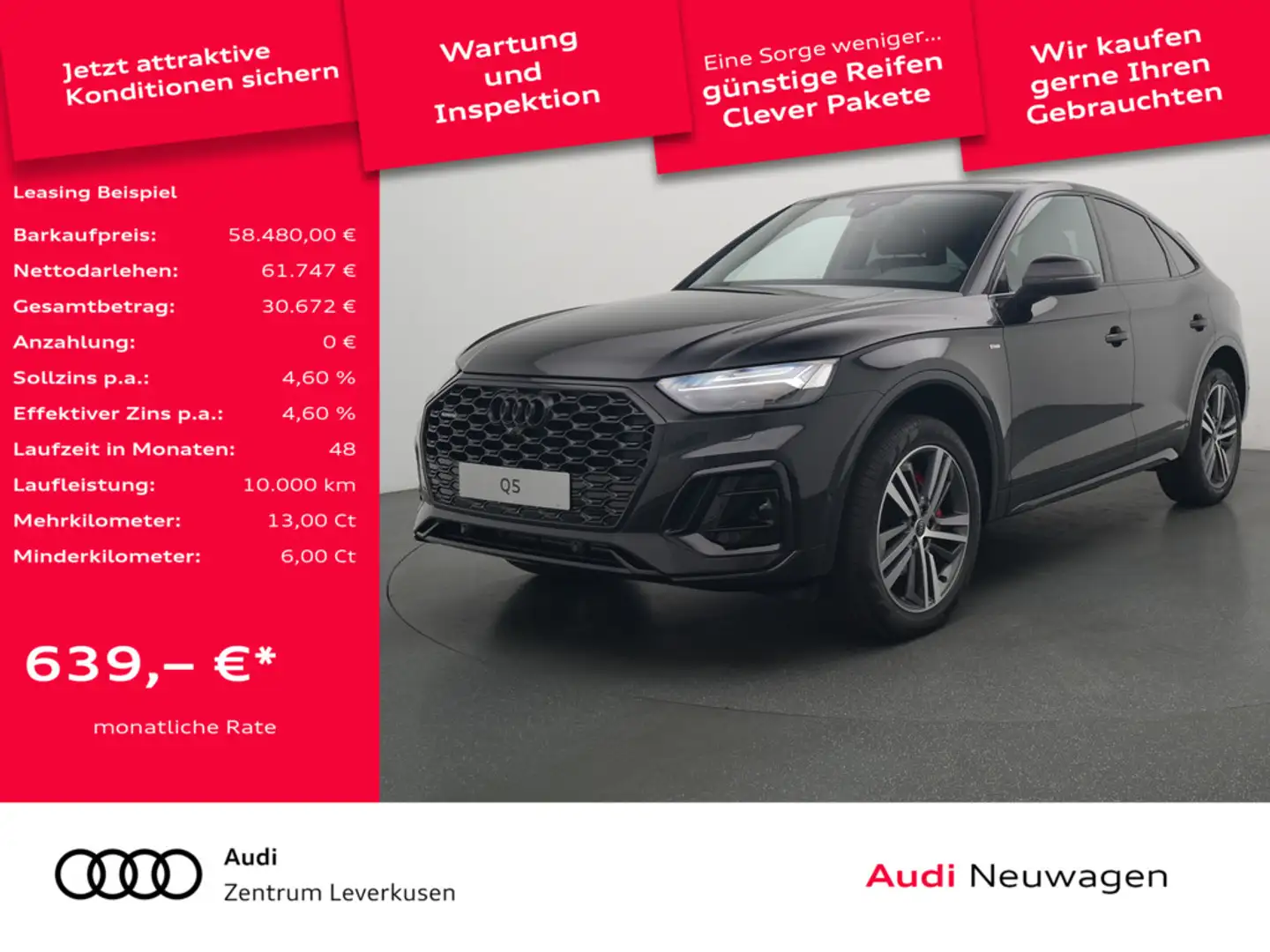 Audi Q5 Sportback quattro S line ACC AHK MATRIX PA Schwarz - 1