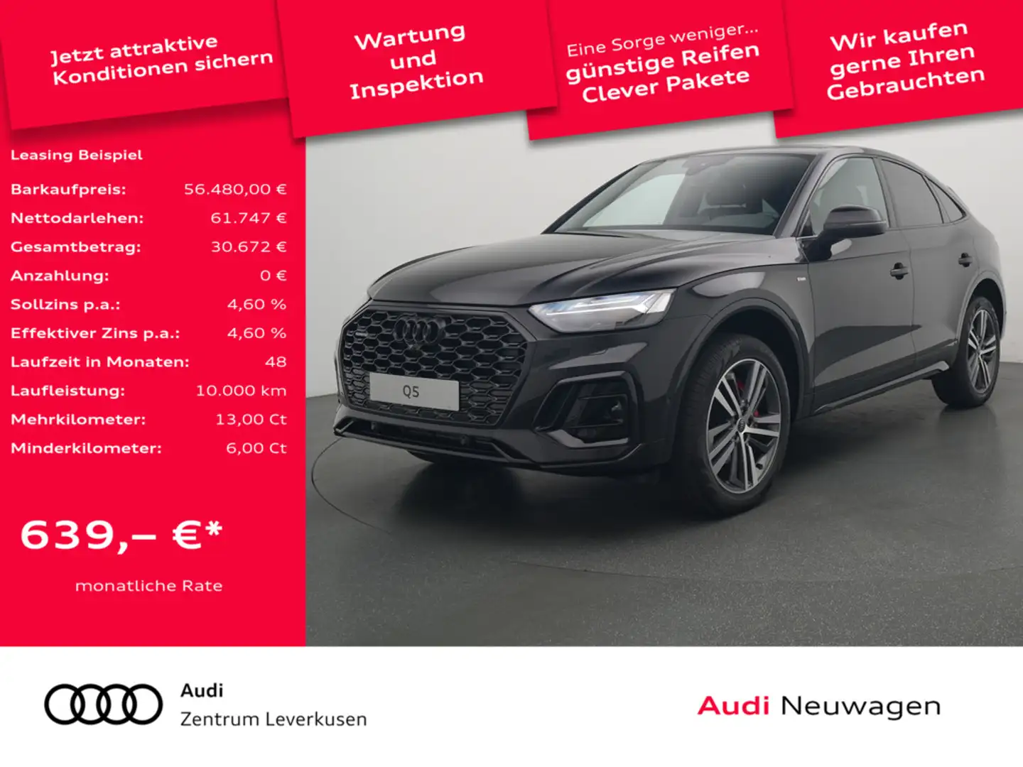 Audi Q5 Sportback quattro S line ACC AHK MATRIX PA Schwarz - 1