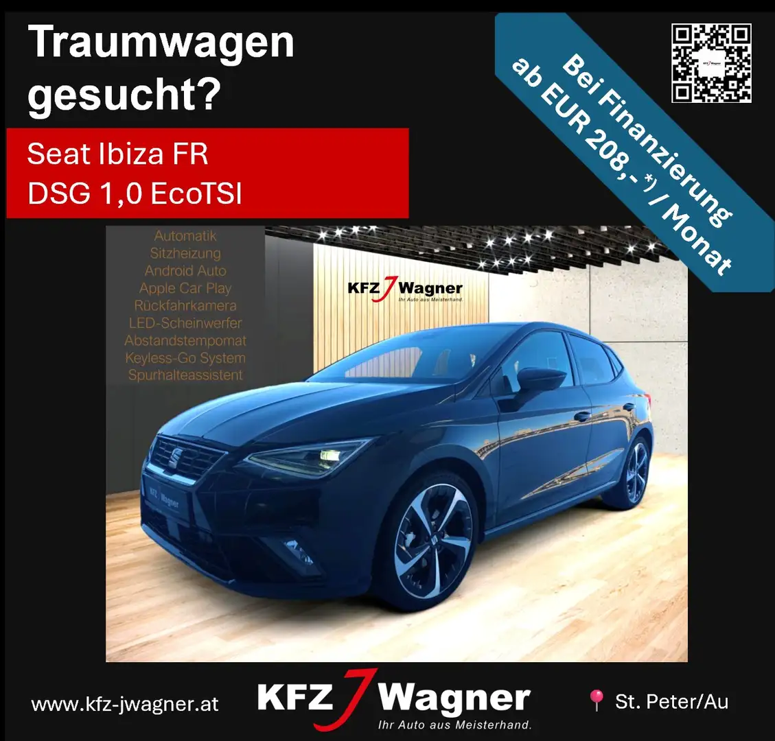 SEAT Ibiza FR DSG Android Auto Apple CarPlay Schwarz - 2