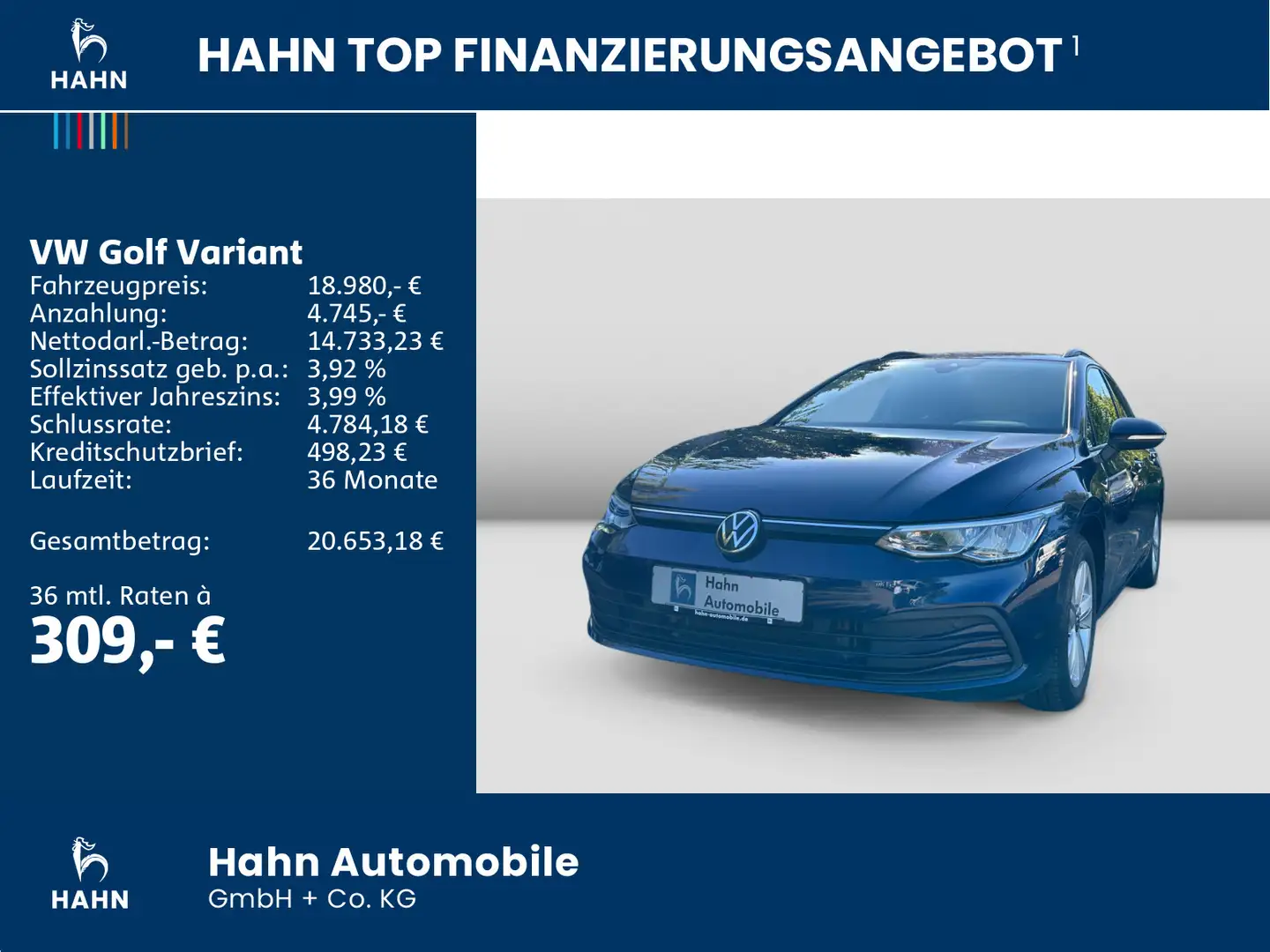 Volkswagen Golf Variant Golf VIII Variant 2.0TDI DSG Life AHK LED PDC Blau - 2