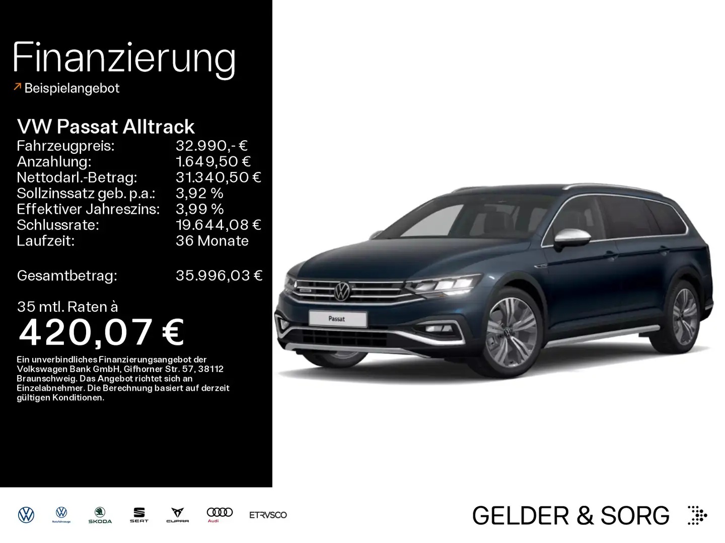 Volkswagen Passat Alltrack 2.0 TDI AHK*RFK*Sthzg*ACC*Virt. Синий - 1