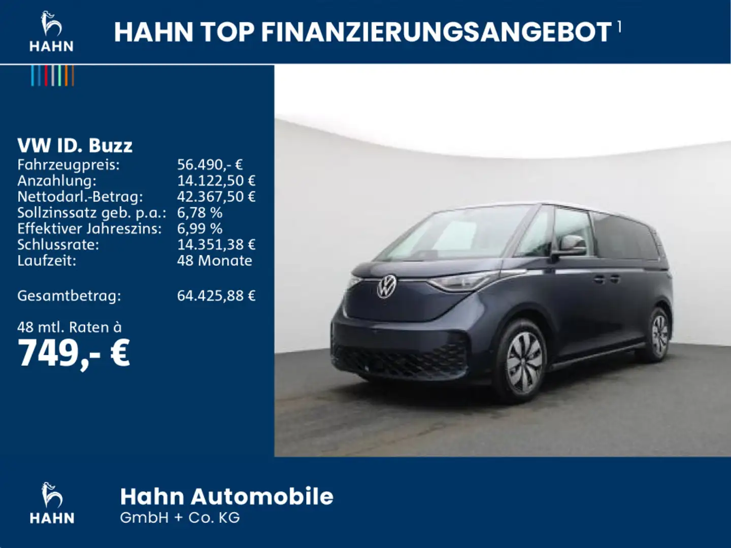 Volkswagen ID. Buzz PRO 210KW 6SITZER AHK ACC IQ AREAVIEW Blau - 2