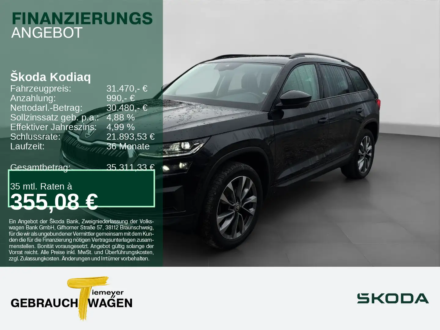 Skoda Kodiaq 2.0 TDI DSG 4x4 FACELIFT LM19 AHK STANDHZ Schwarz - 1