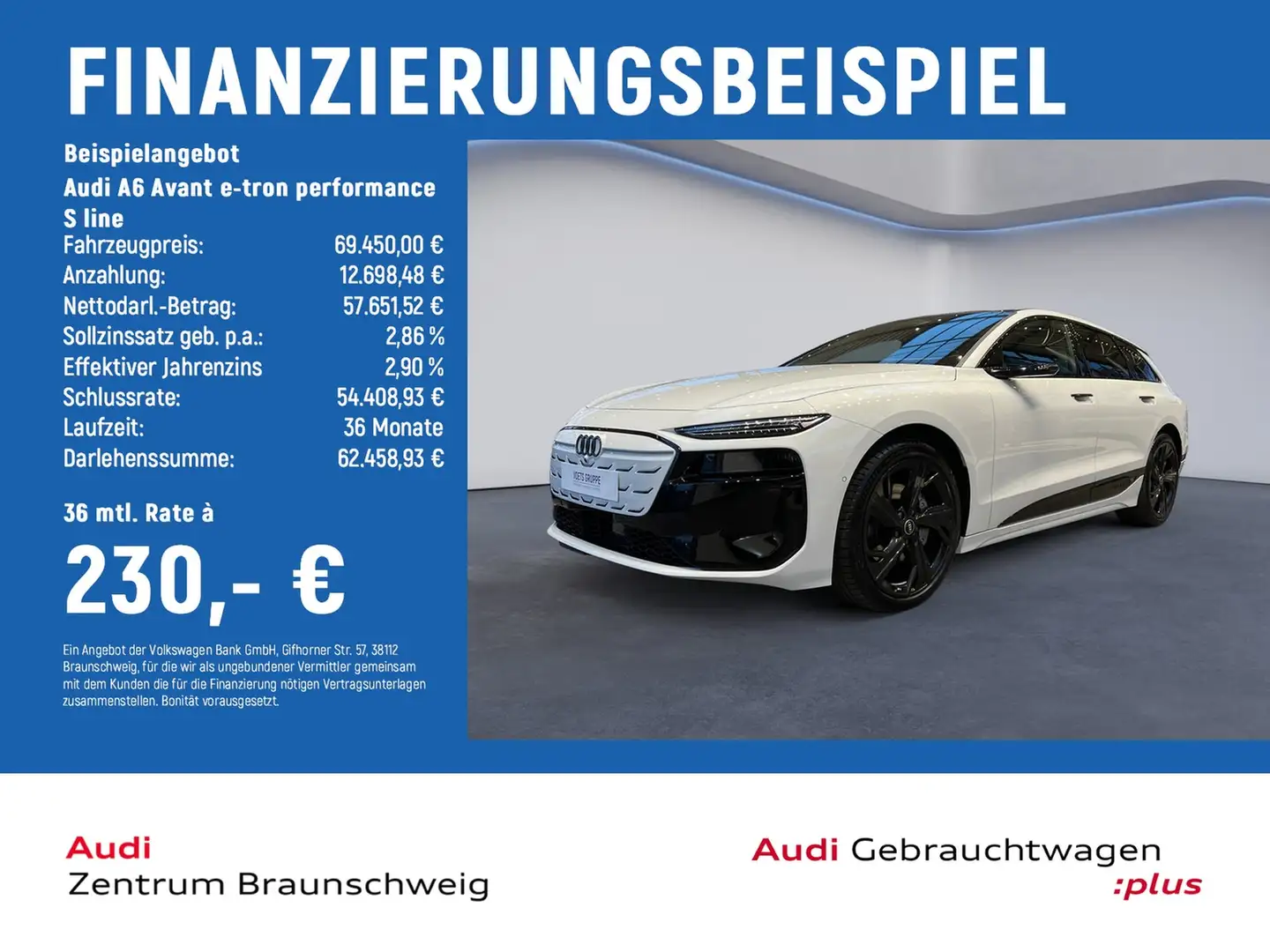 Audi A6 Avant e-tron performance S line MMI PRO+PANO Weiß - 2