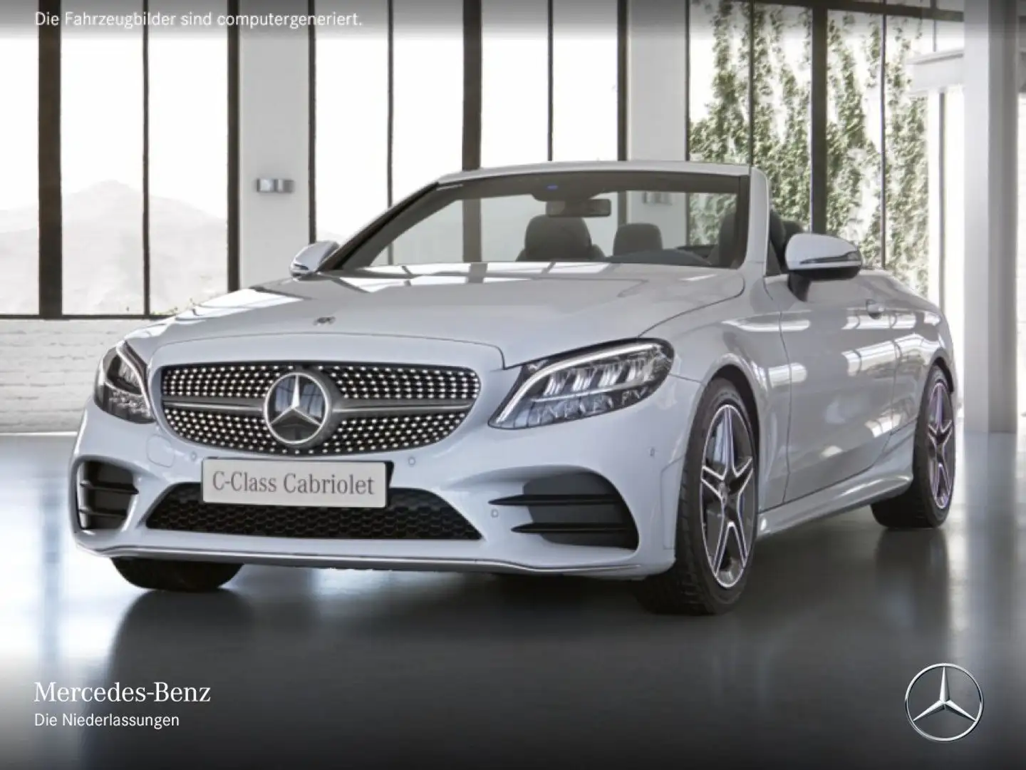 Mercedes-Benz C 180 Cabrio AMG+LED+KAMERA+SPUR+TOTW+KEYLESS+9G Blanc - 2
