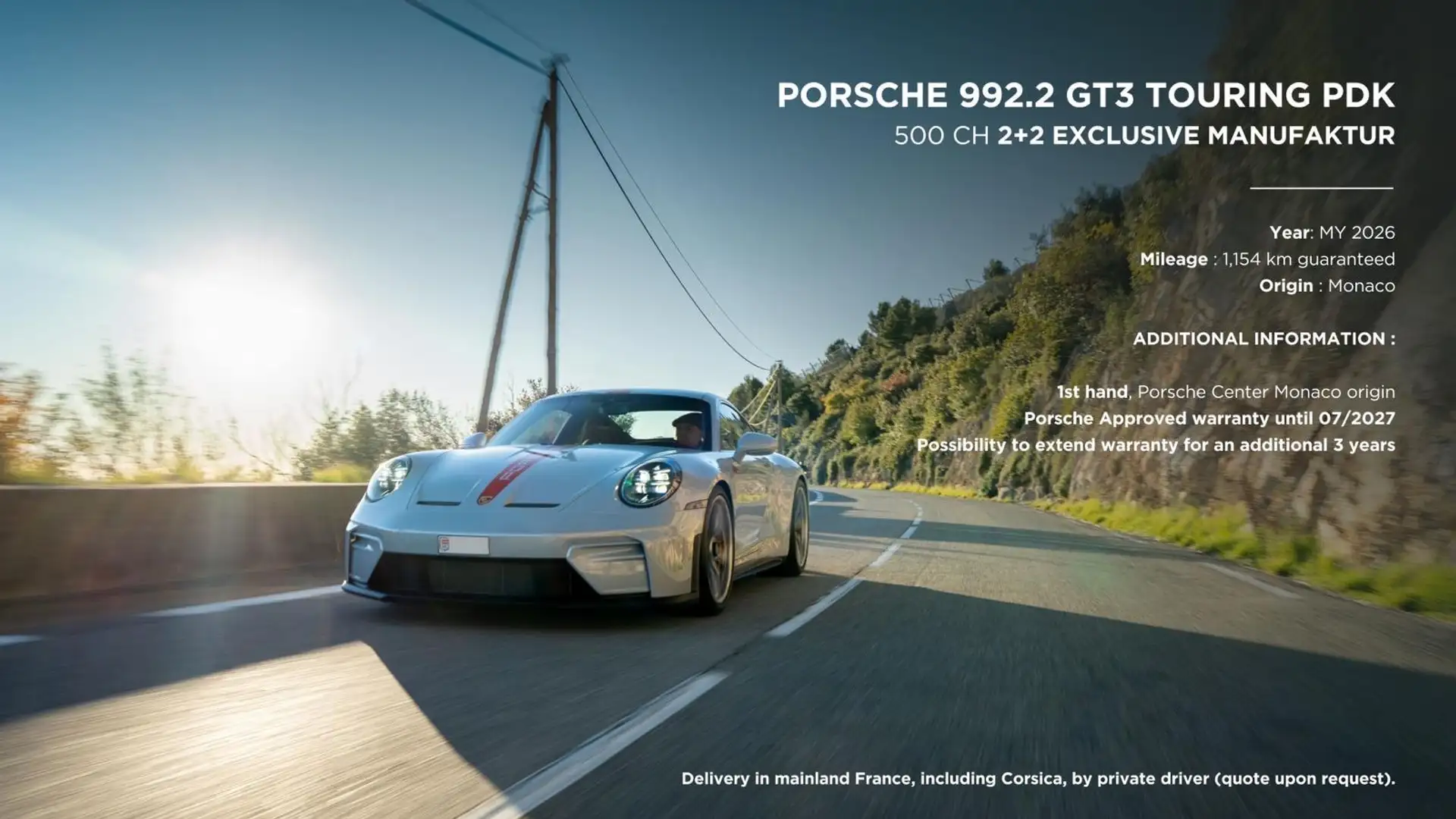 Porsche 992 GT3 Touring 2 + 2 PDK Porsche Manufaktur MY 2026 Blanc - 1