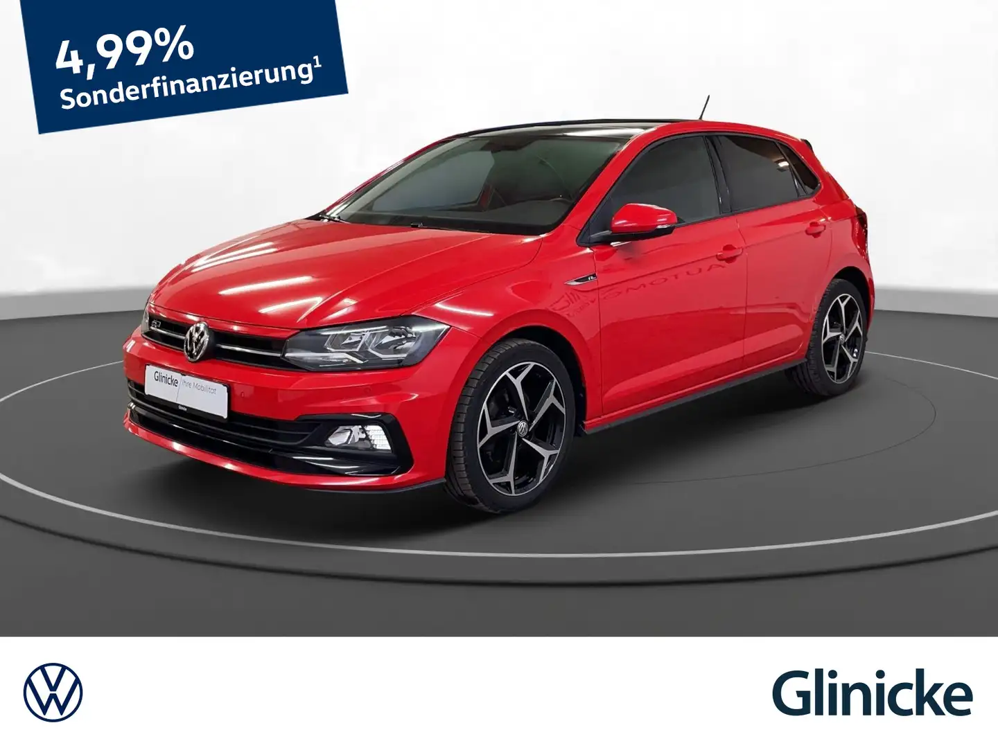 Volkswagen Polo 1.0 TSI Highline R-Line Pano LM 17" PDC vo+ Rood - 1