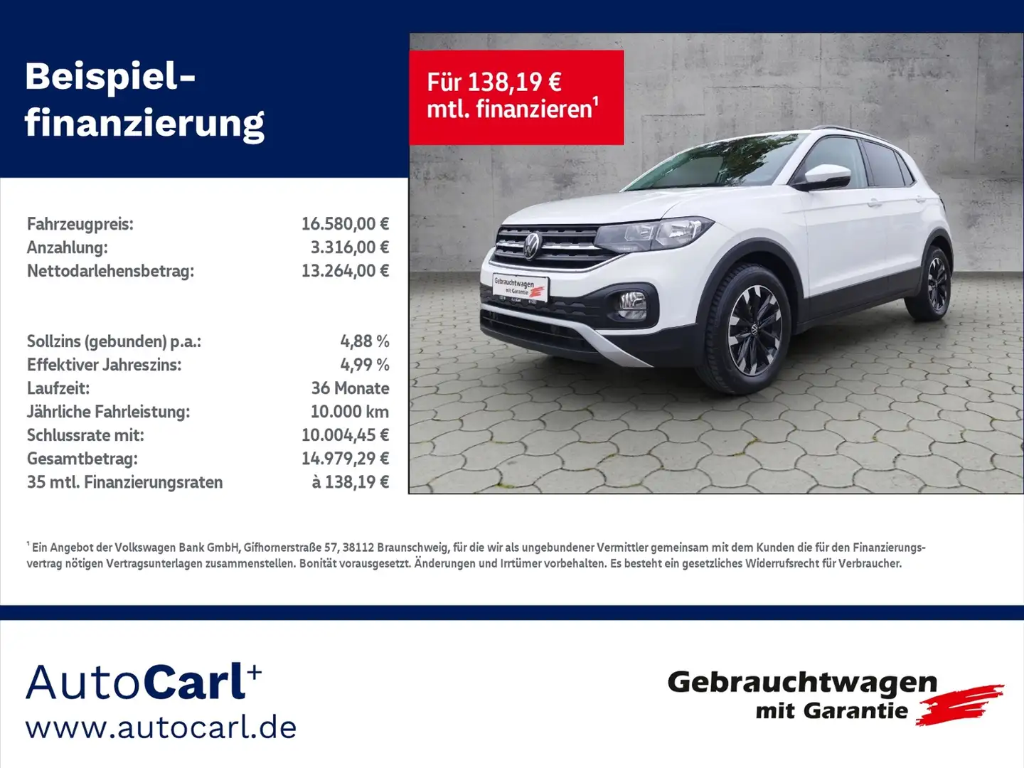 Volkswagen T-Cross Life 1.0 TSI L+S/SHZ KLIMA ALU Blanc - 1