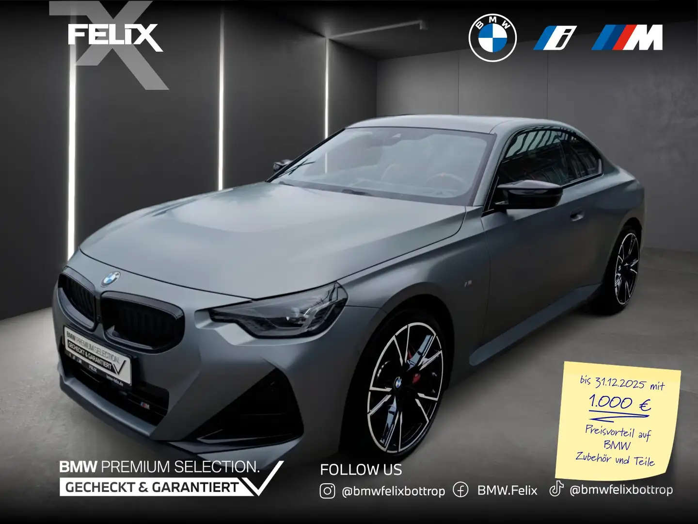 BMW 240 M240i xDrive Coupe+M SPORT PRO+INDIVIDUAL+FACELIFT Grau - 1